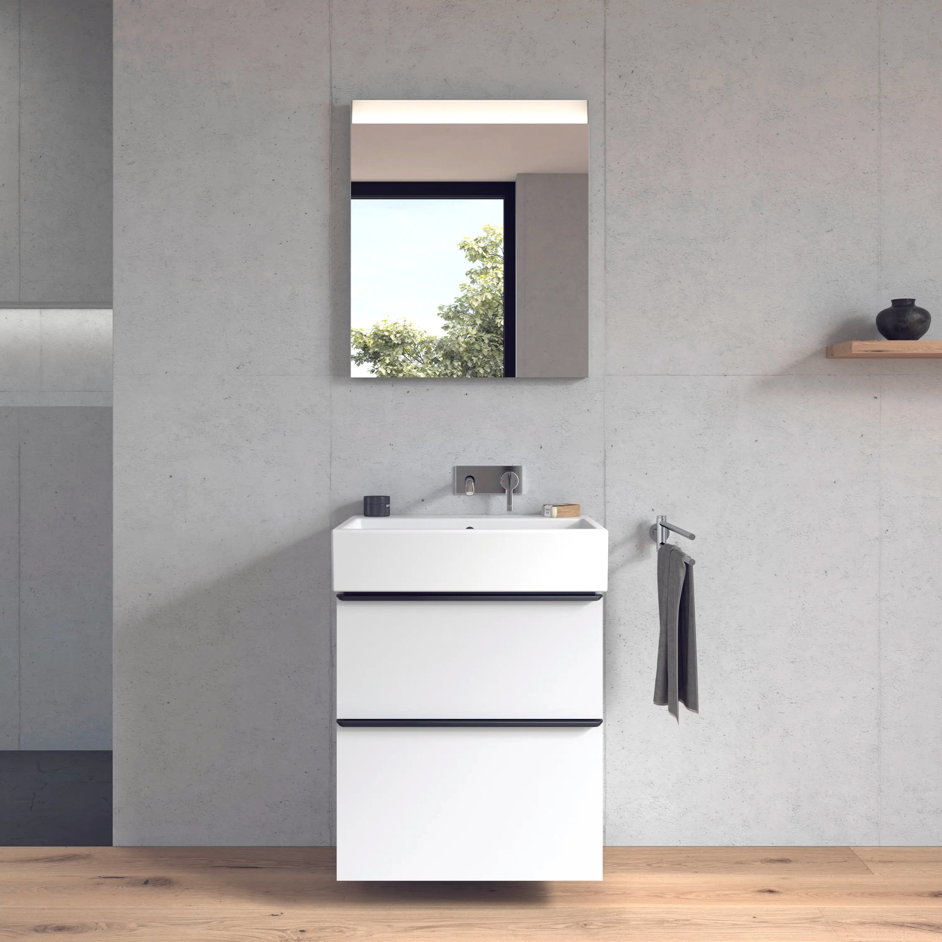 Duravit Vero 23 5/8'' Rectangular Wall Mounted Sink in White with Overflow