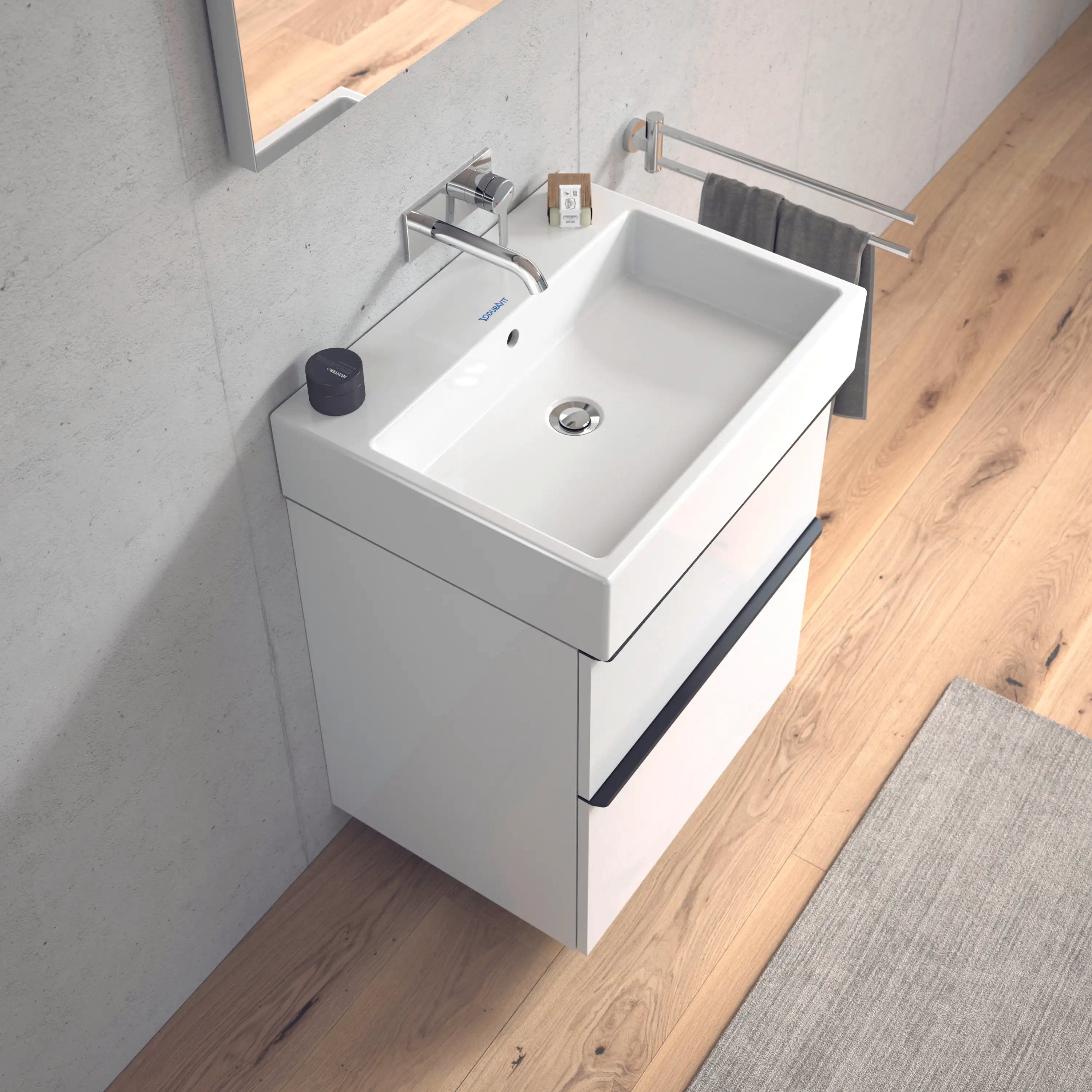 Duravit Vero 23 5/8'' Rectangular Wall Mounted Sink in White with Overflow