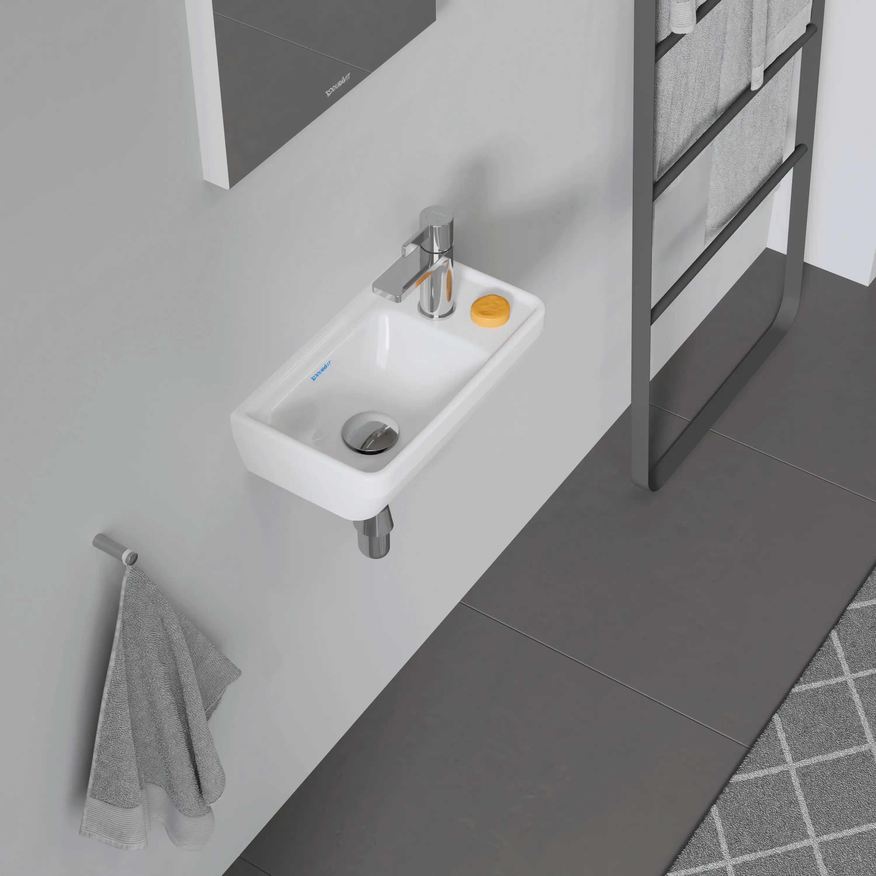 Duravit D-Neo 15 3/4'' Rectangular Wall Mounted Sink in White with Single Faucet Hole and