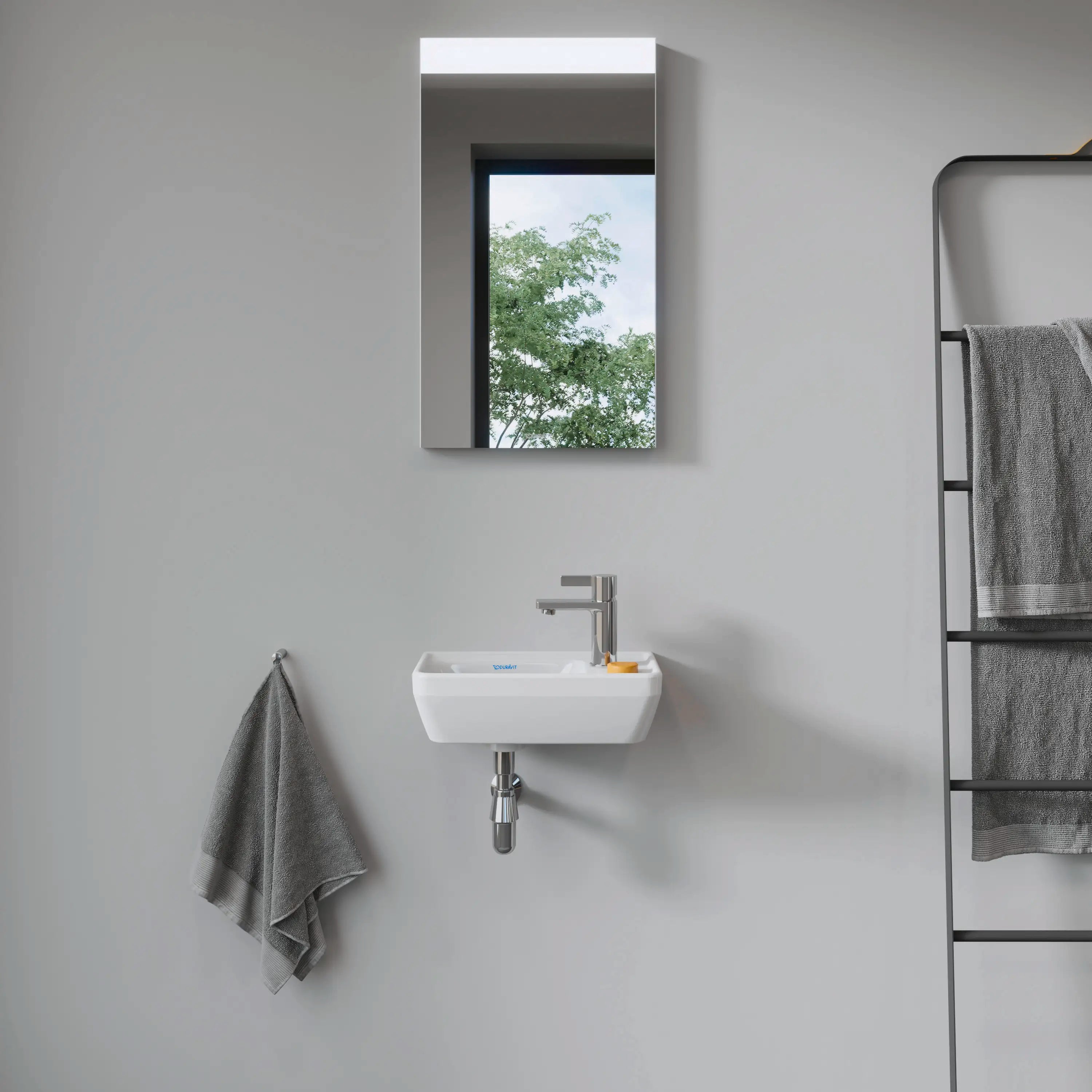 Duravit D-Neo 15 3/4'' Rectangular Wall Mounted Sink in White with Single Faucet Hole and