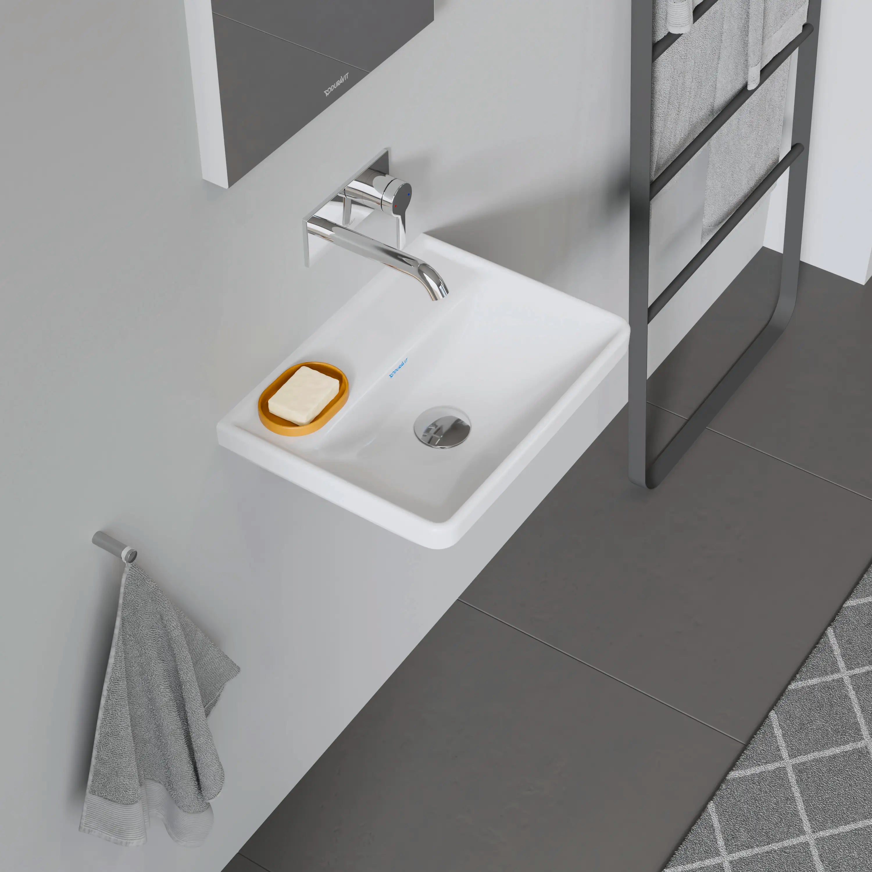 Duravit D-Neo 17 3/4'' Rectangular Wall Mounted Sink in White