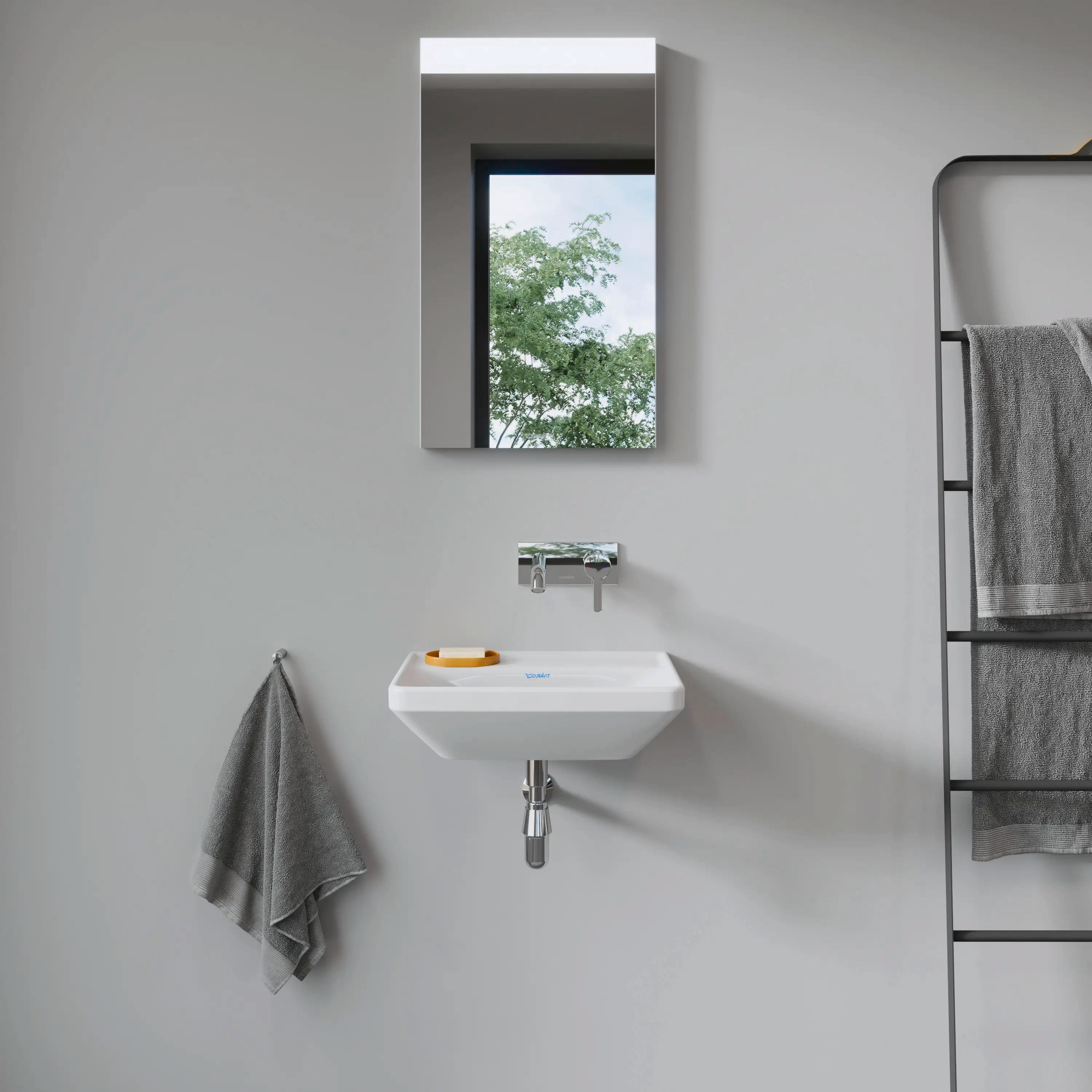 Duravit D-Neo 17 3/4'' Rectangular Wall Mounted Sink in White