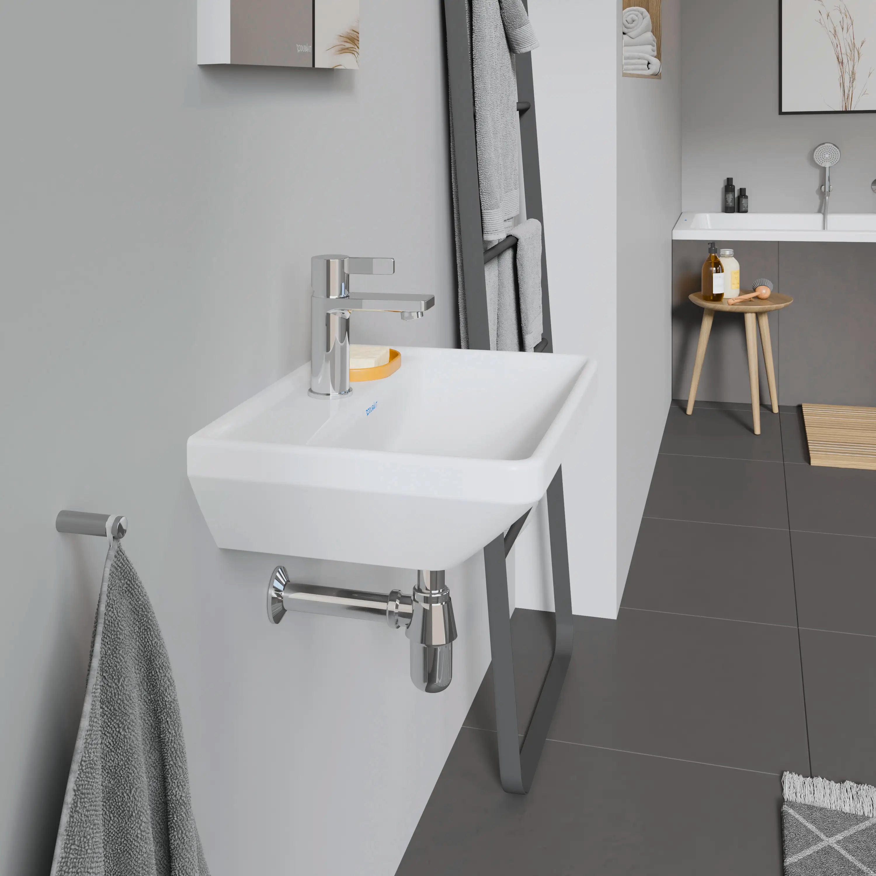 Duravit D-Neo 17 3/4'' Rectangular Wall Mounted Sink in White with Single Faucet Hole and