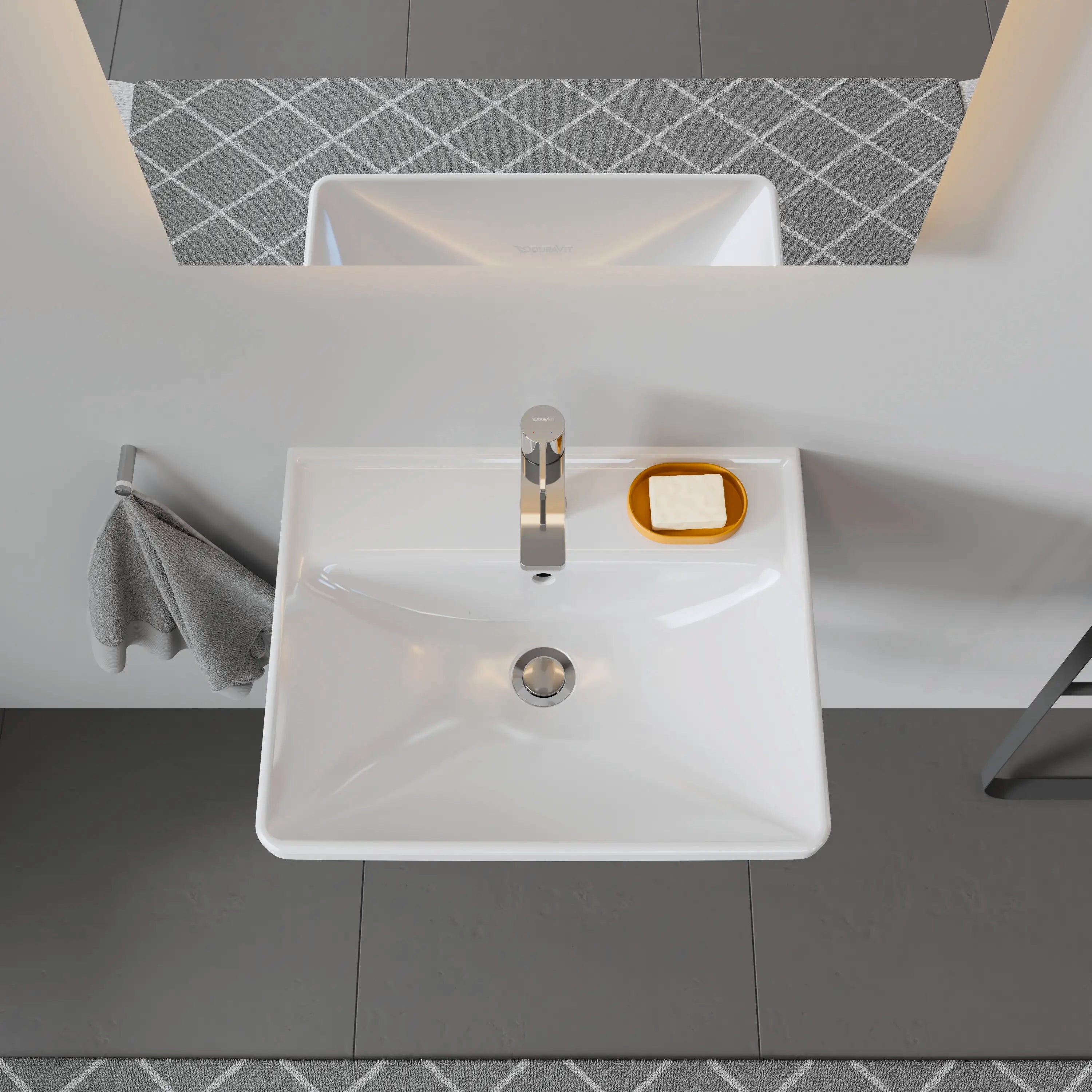 Duravit D-Neo 21 5/8'' Rectangular Wall Mounted Sink in White with Single Faucet Hole and with Overflow