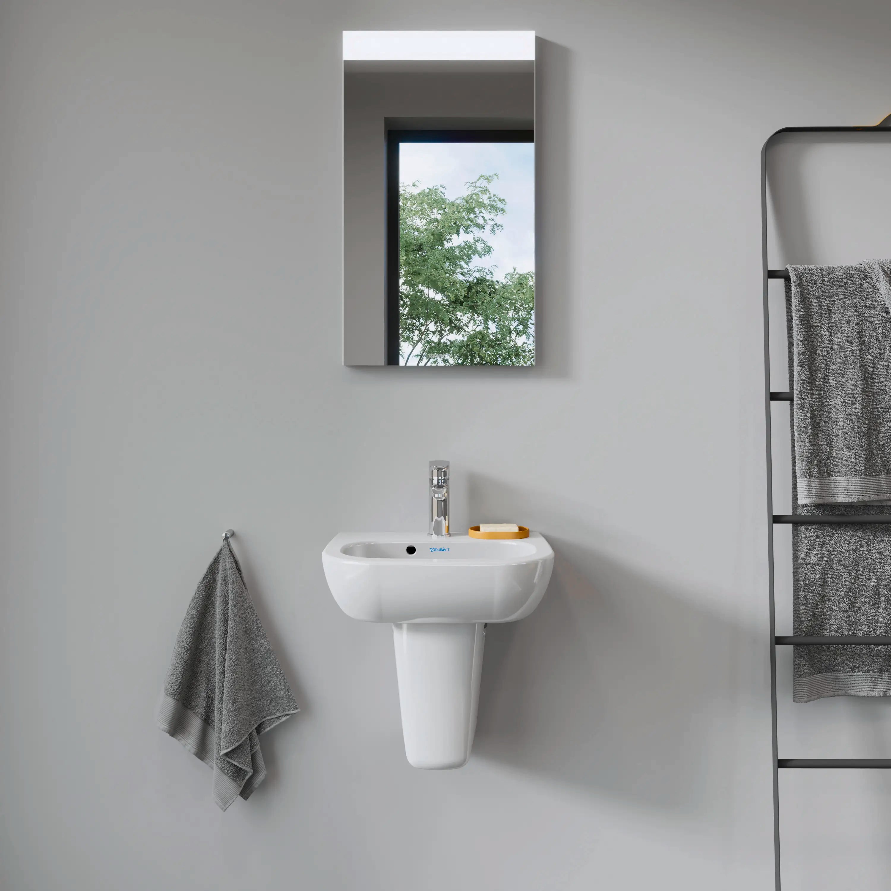 D-Code 17 3/4'' Rectangular Wall Mounted Sink in White with Single Faucet Hole and with Overflow