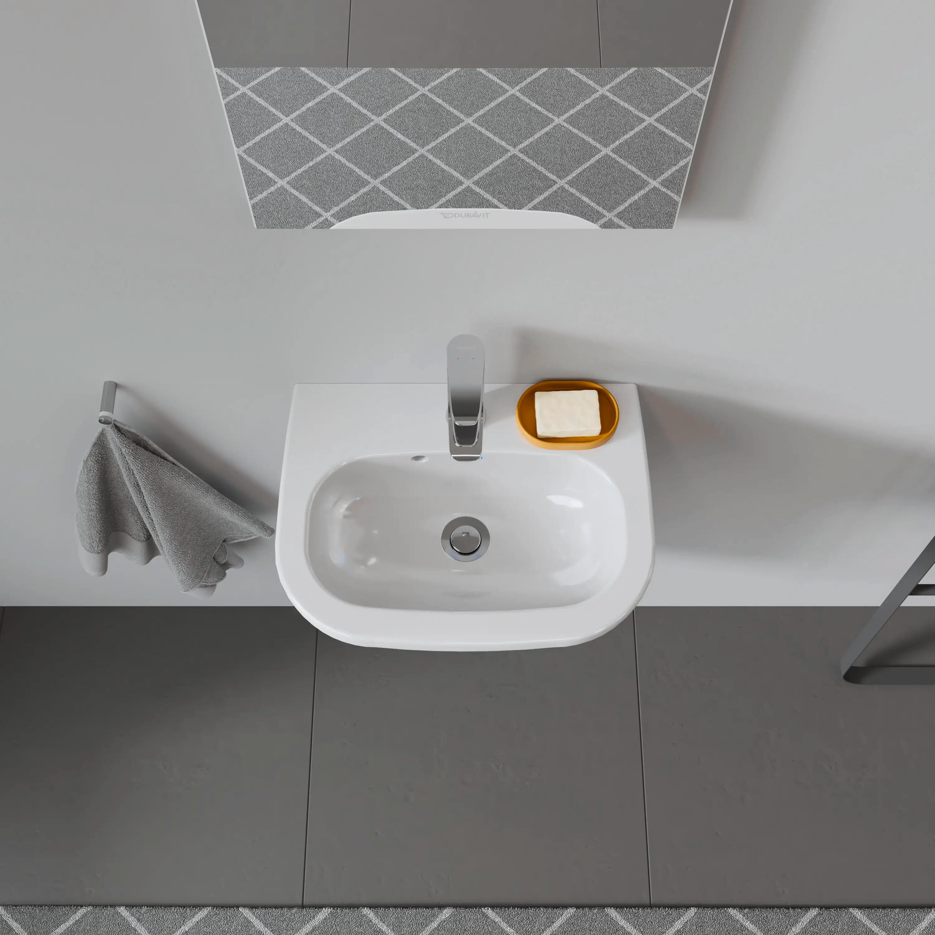D-Code 17 3/4'' Rectangular Wall Mounted Sink in White with Single Faucet Hole and with Overflow