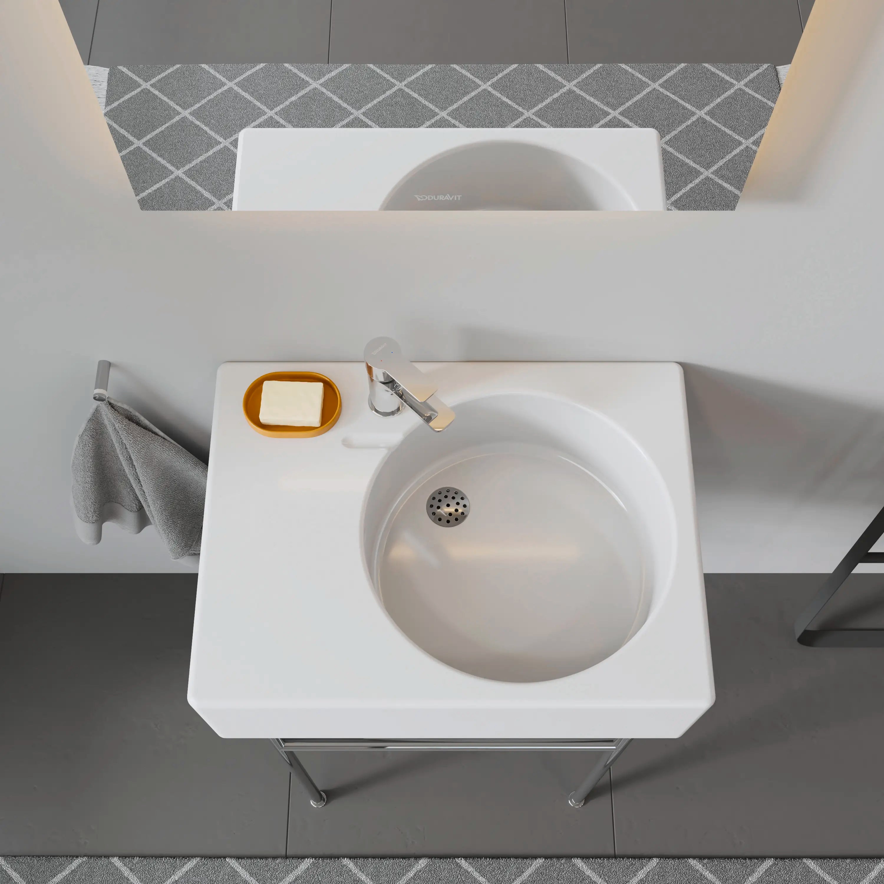Duravit Design Classics 25 5/8'' Rectangular Wall Mounted Sink in White with Overflow