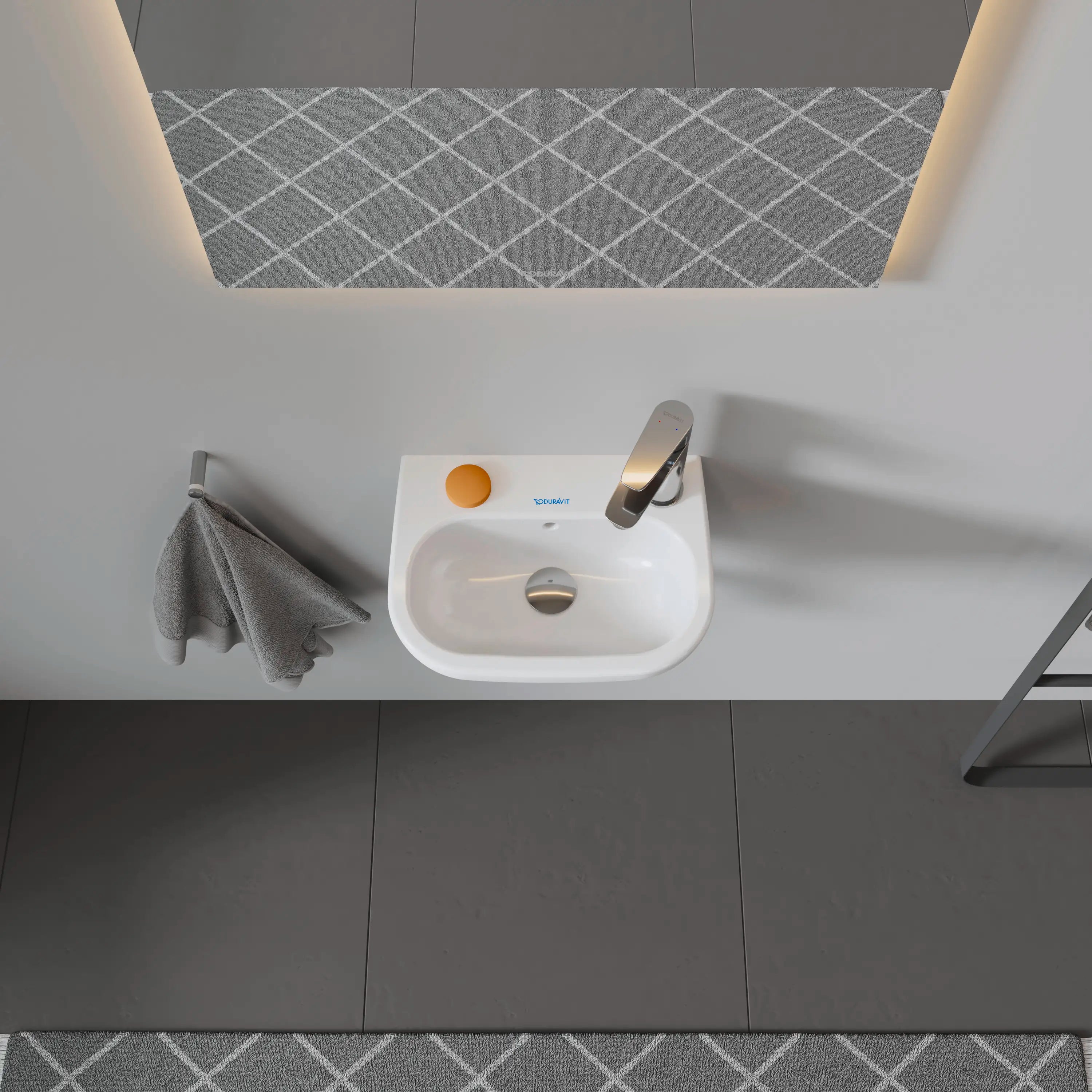 Duravit D-Code 14 1/8'' Rectangular Wall Mounted Sink in White with Single Faucet Hole and with Overflow