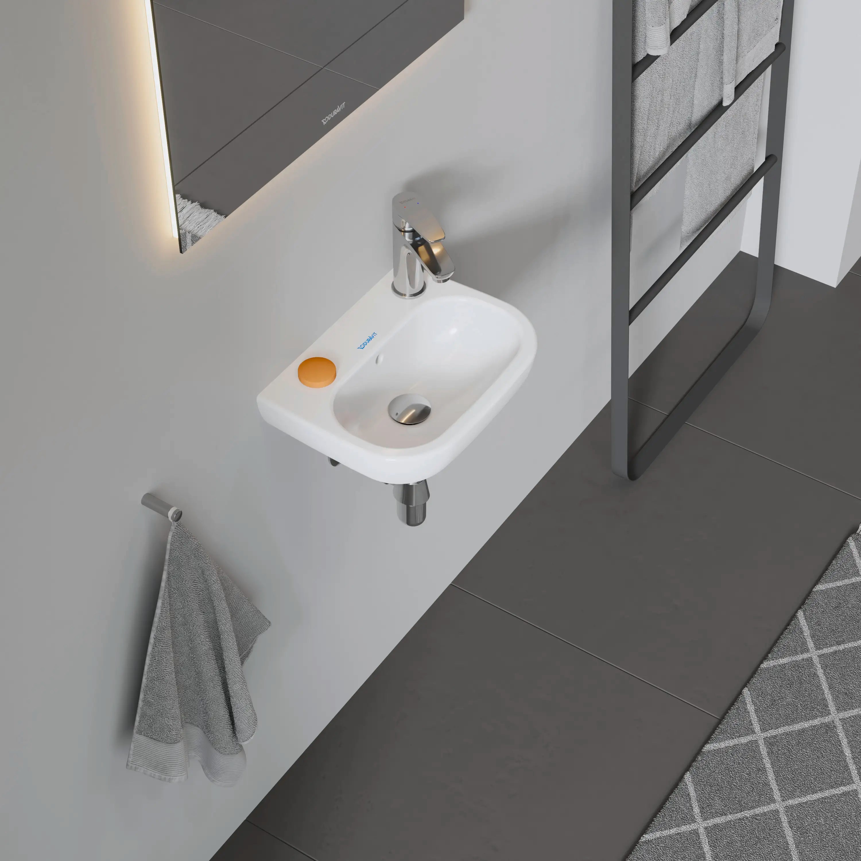 Duravit D-Code 14 1/8'' Rectangular Wall Mounted Sink in White with Single Faucet Hole and with Overflow