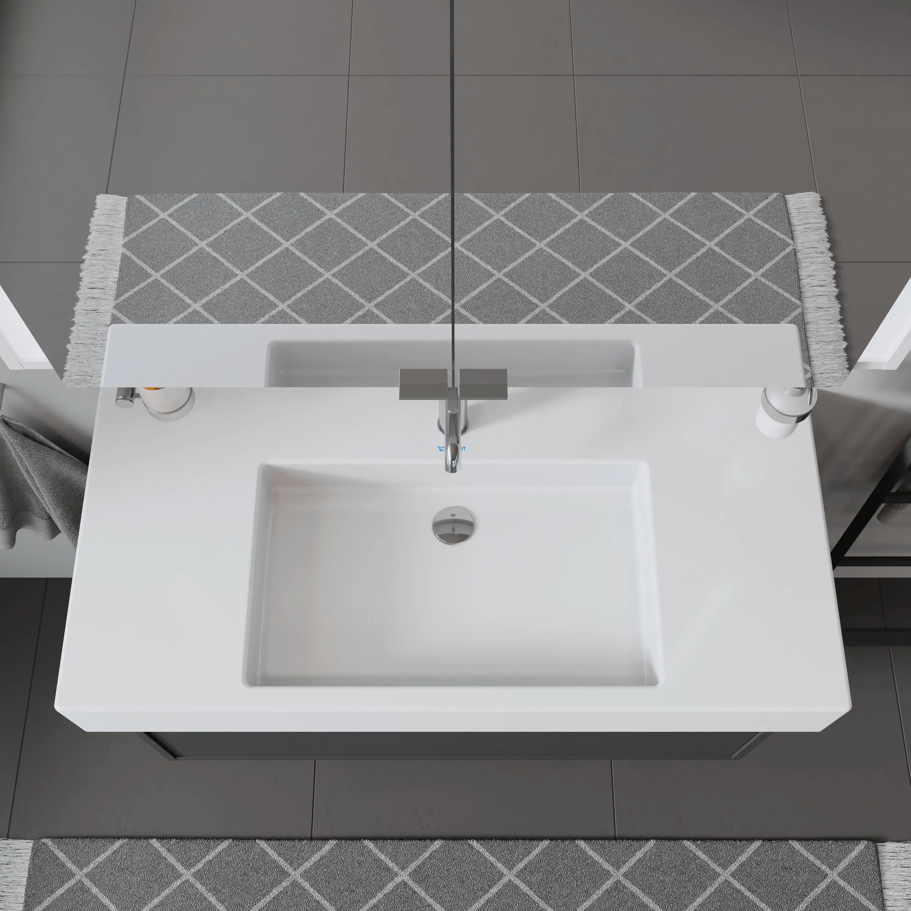Duravit Vero 41 3/8'' Rectangular Wall Mounted Sink in White with Single Faucet Hole and with Overflow