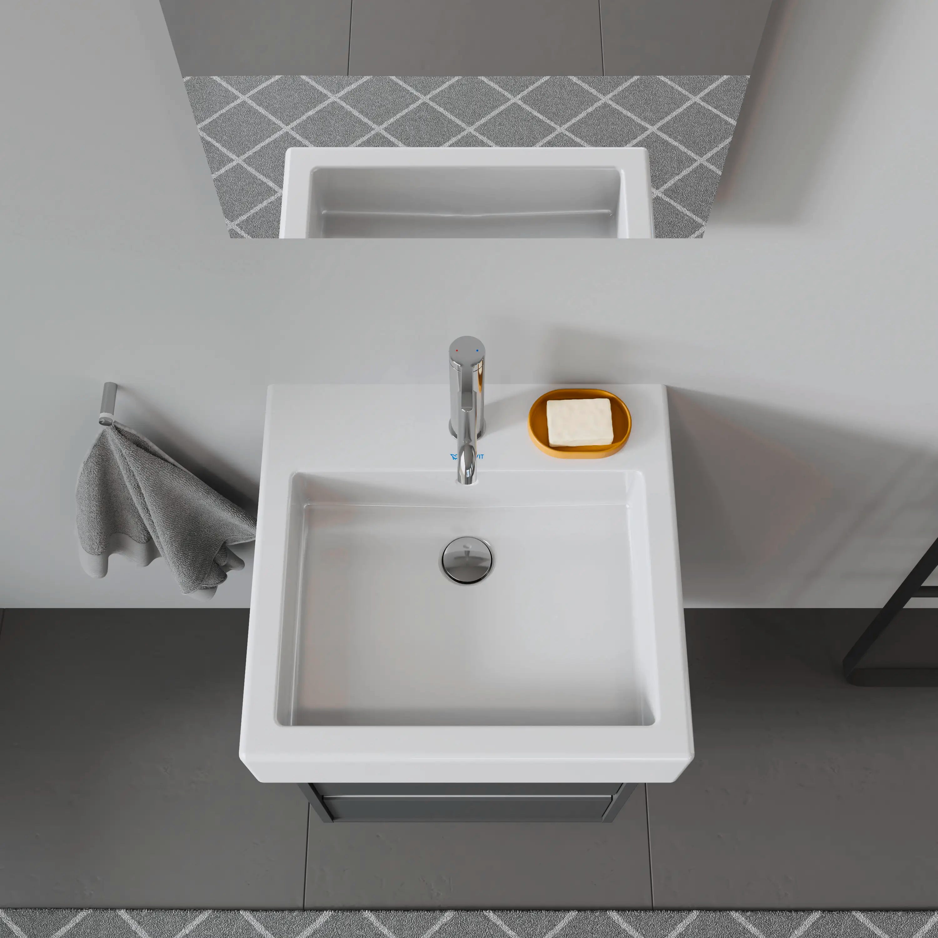 Duravit Vero 19 5/8'' Rectangular Wall Mounted Sink in White with Single Faucet Hole and with Overflow