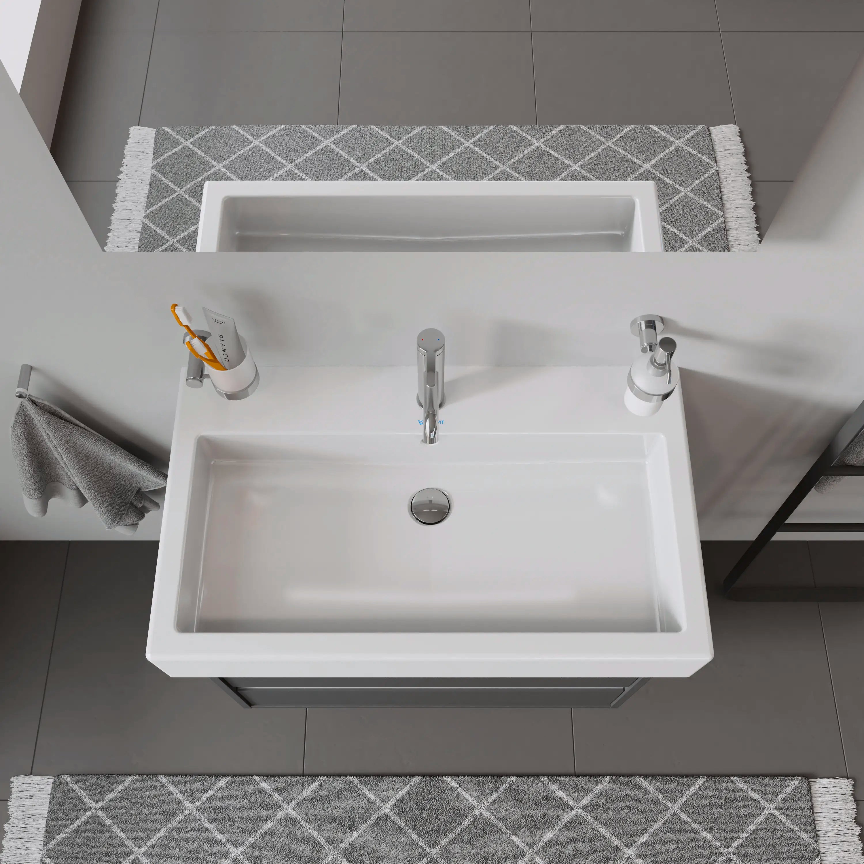 Duravit Vero 31 1/2'' Rectangular Wall Mounted Sink in White with Single Faucet Hole and with Overflow