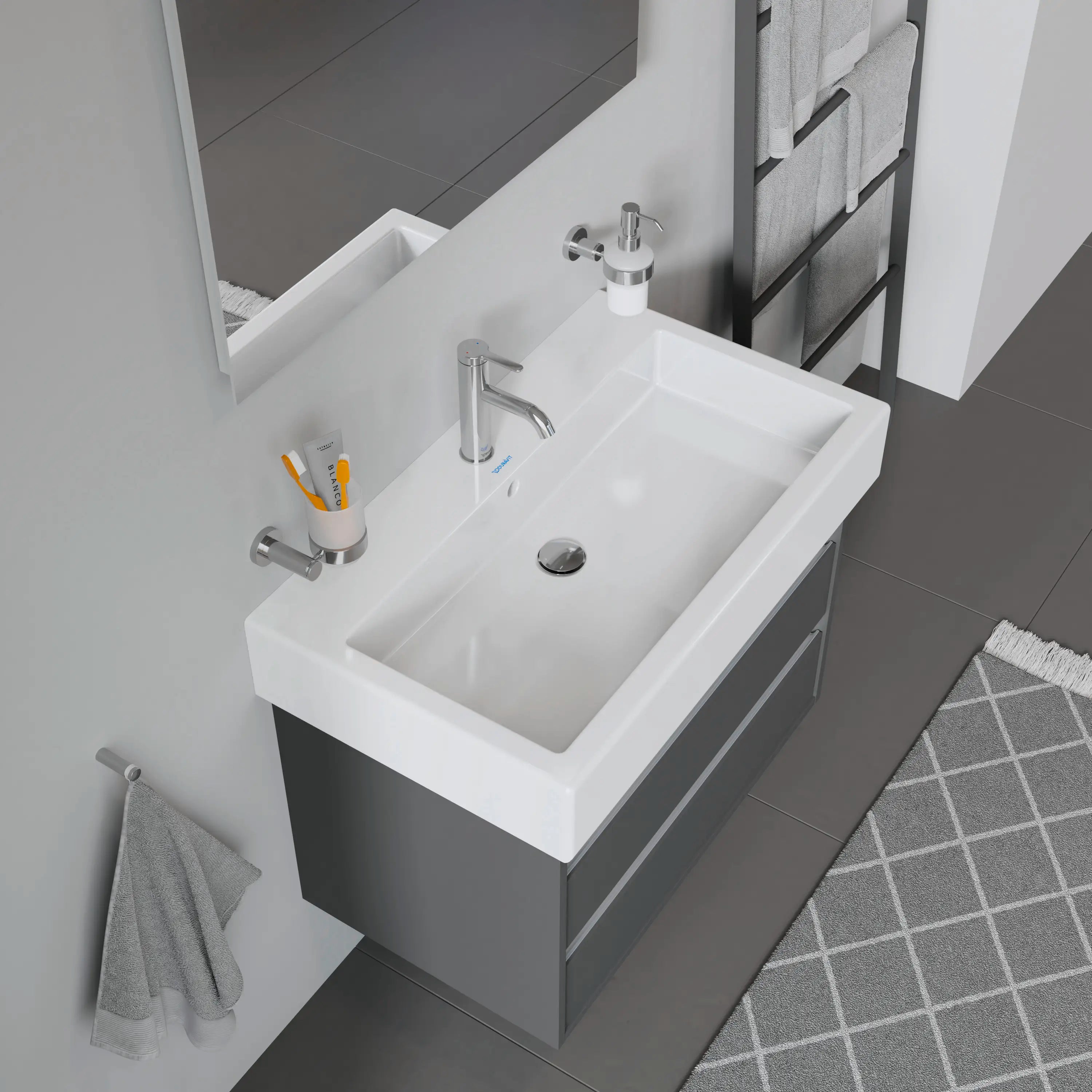 Duravit Vero 31 1/2'' Rectangular Wall Mounted Sink in White with Single Faucet Hole and with Overflow