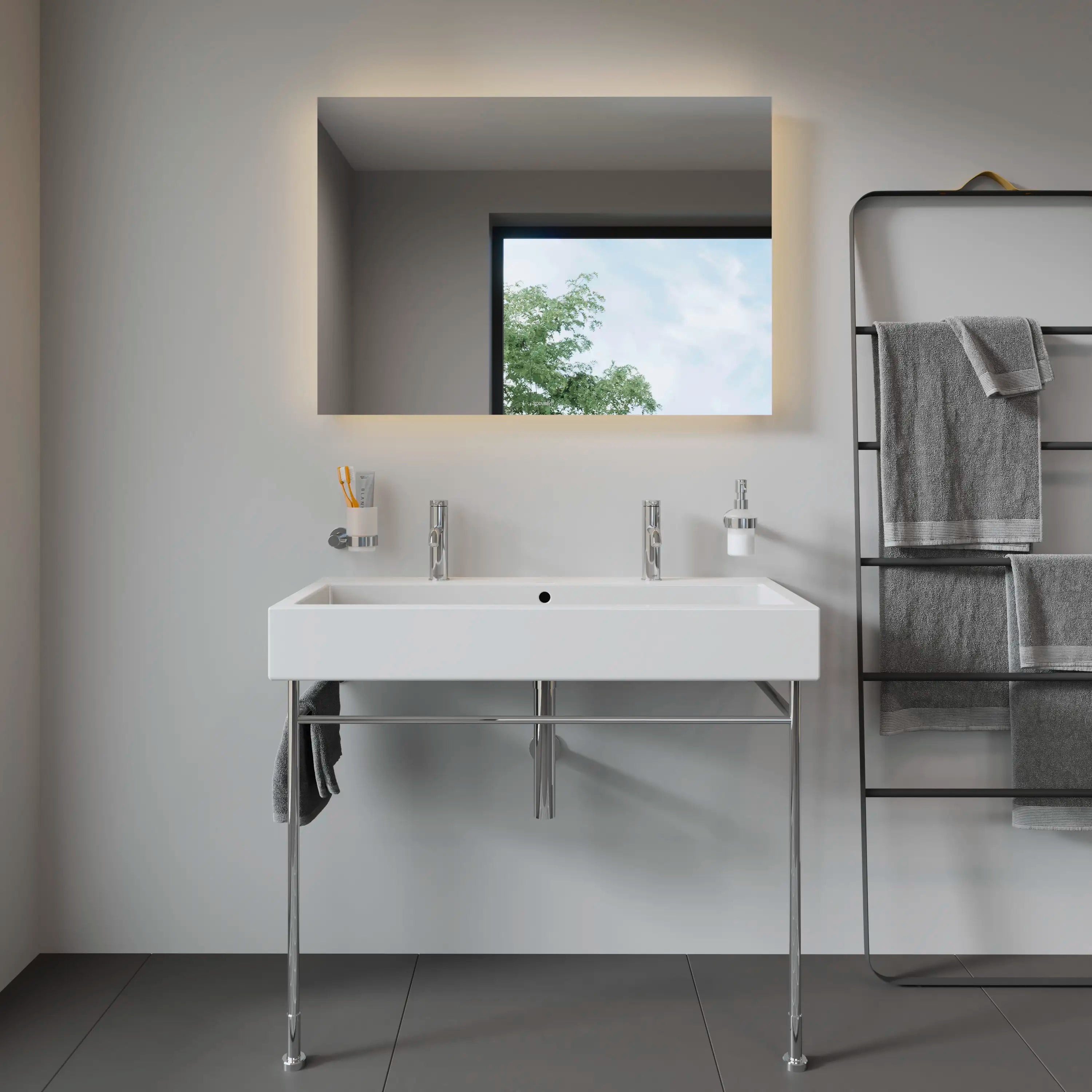 Duravit Light and Mirror Sensor Control LED Mirror in Aluminum, 4000K
