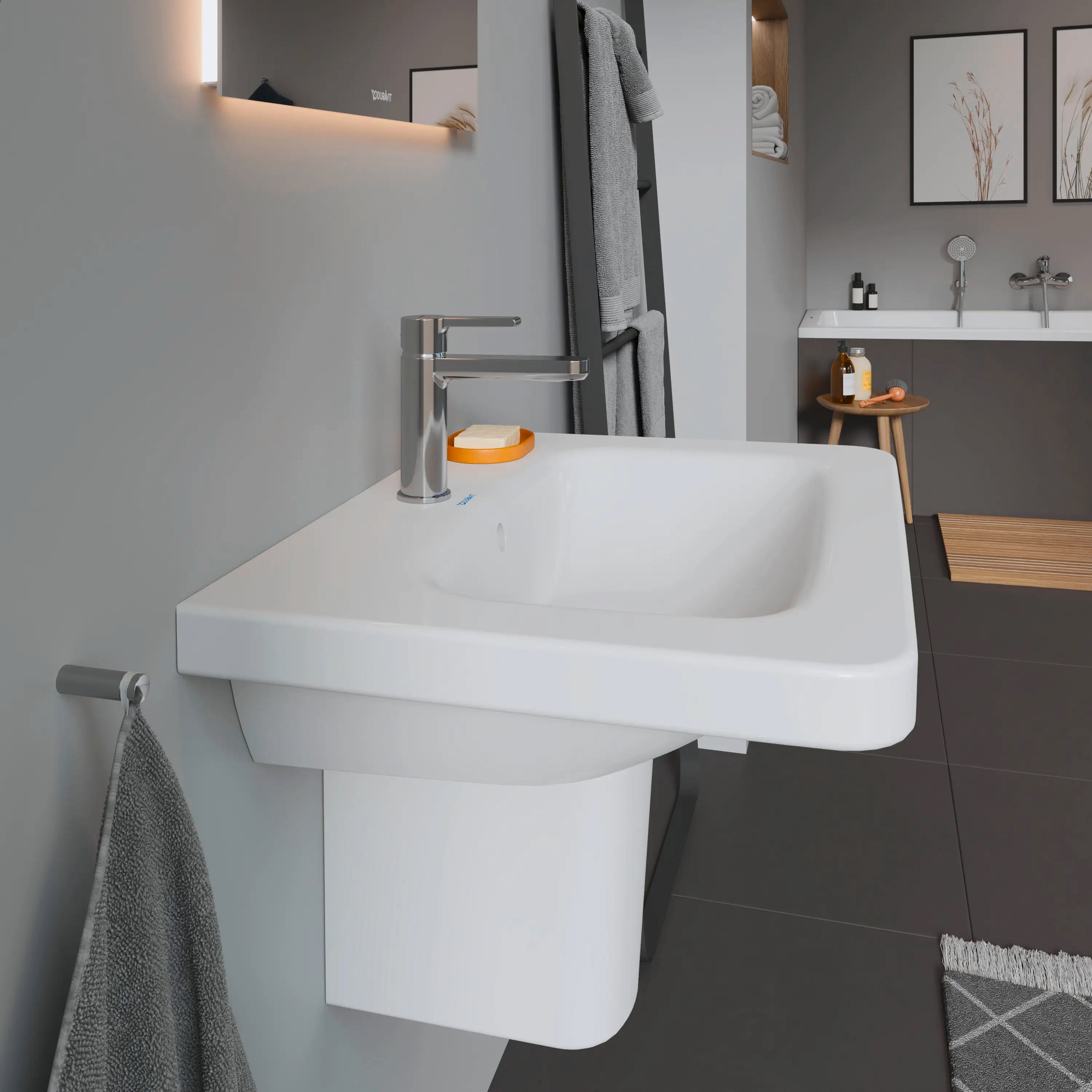 Duravit DuraStyle 25 5/8'' Rectangular Wall Mounted Sink in White with Single Faucet Hole and with Overflow