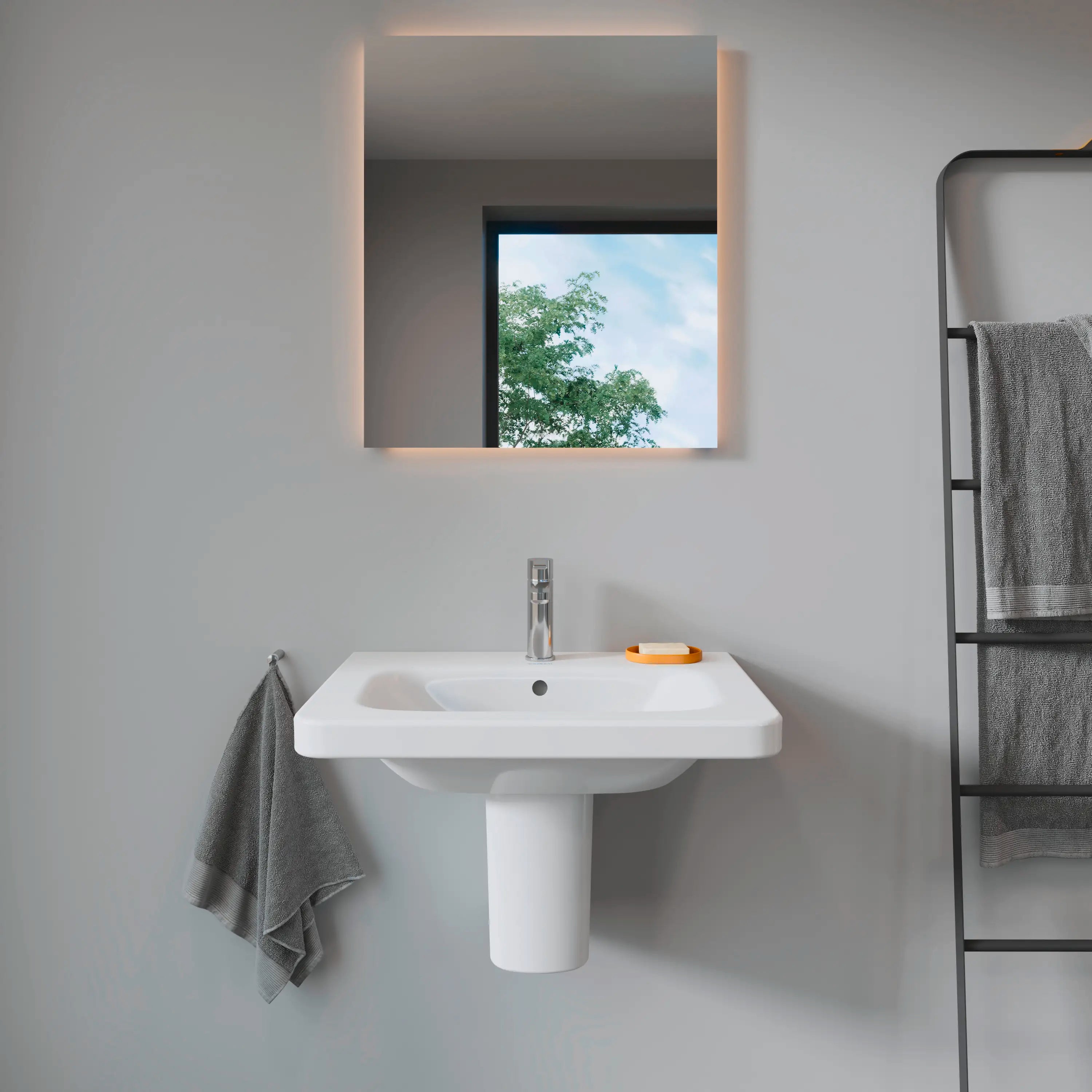 Duravit DuraStyle 25 5/8'' Rectangular Wall Mounted Sink in White with Single Faucet Hole and with Overflow
