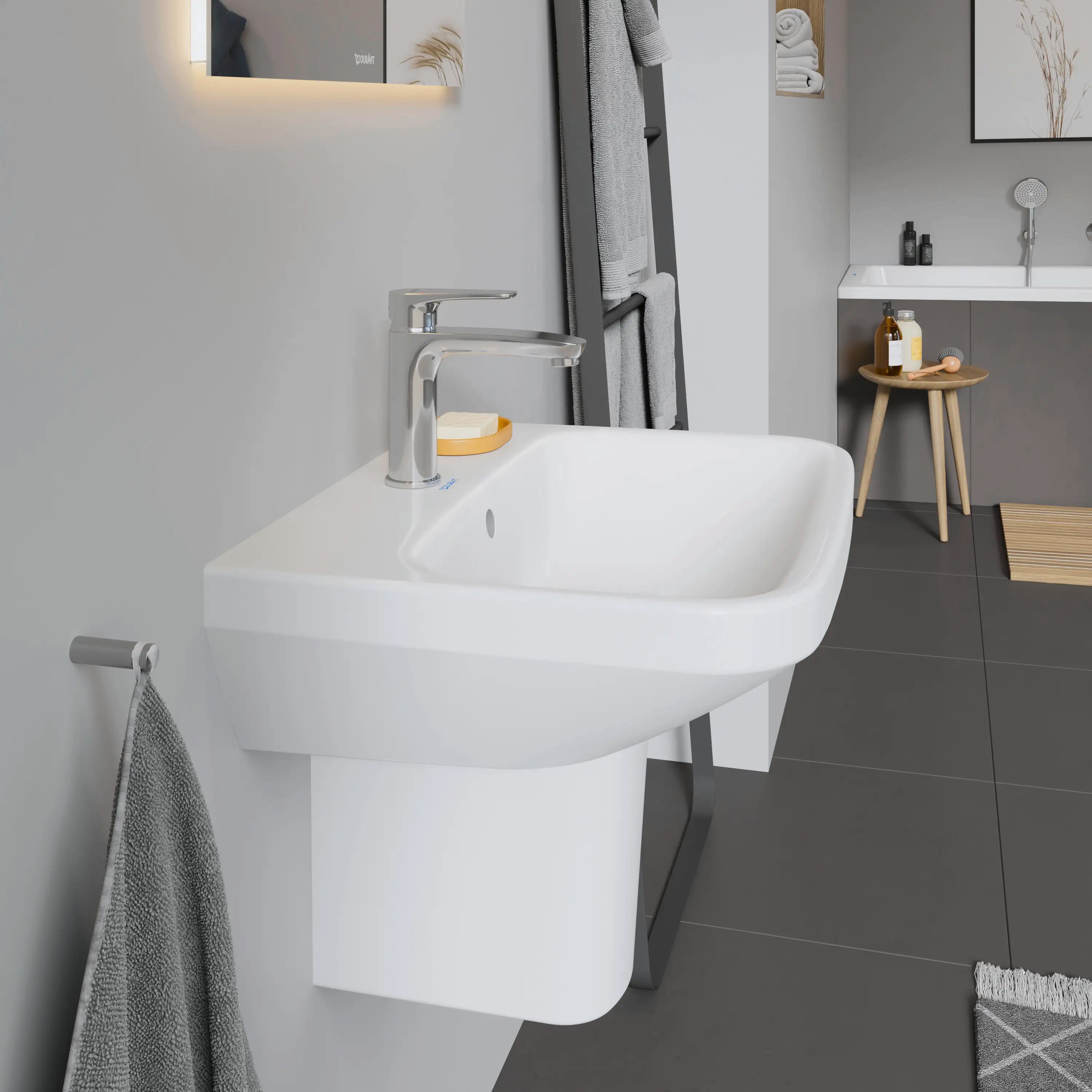 Duravit DuraStyle 21 5/8'' Rectangular Wall Mounted Sink in White with Single Faucet Hole and with Overflow