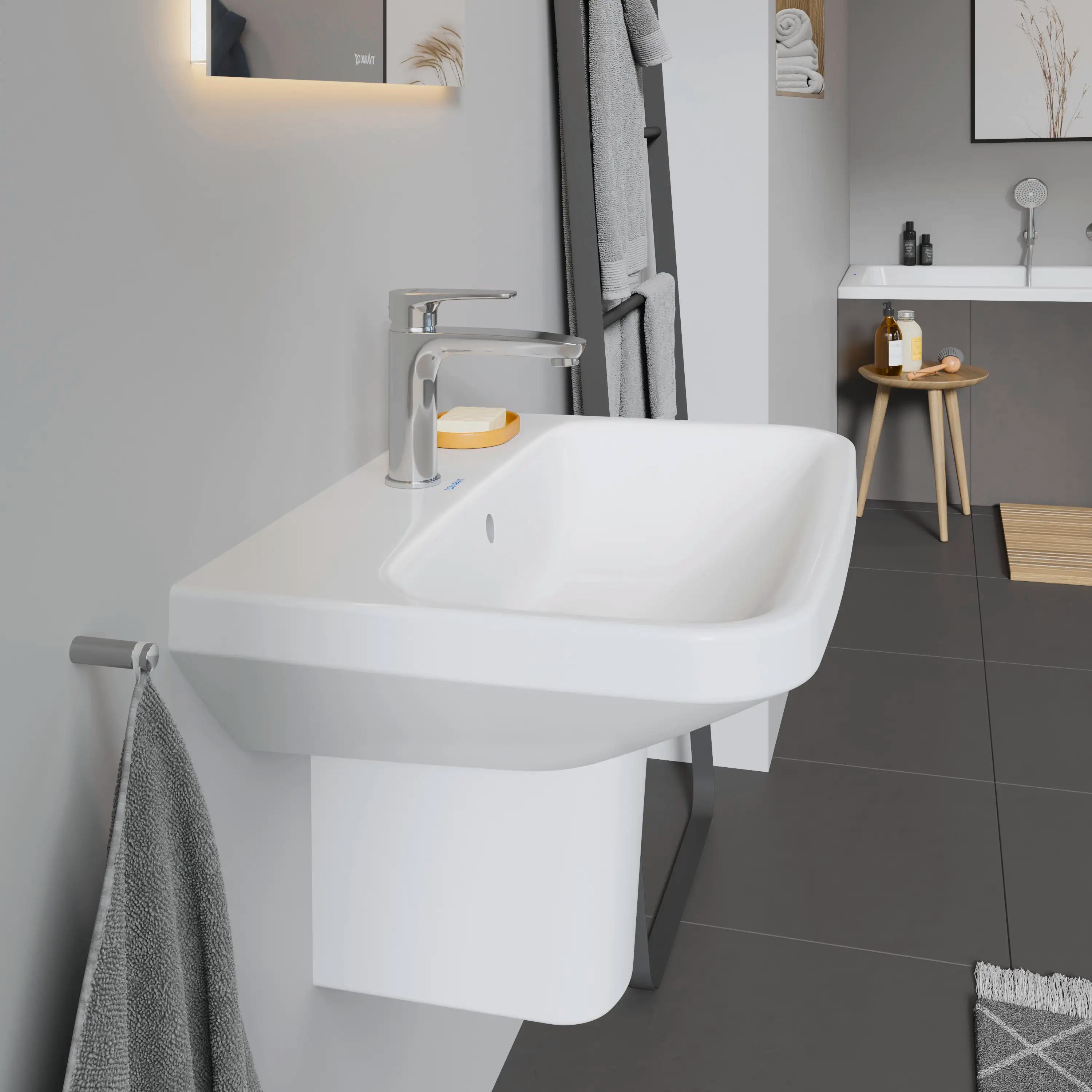 Duravit DuraStyle 25 5/8'' Rectangular Wall Mounted Sink in White with Single Faucet Hole and with Overflow