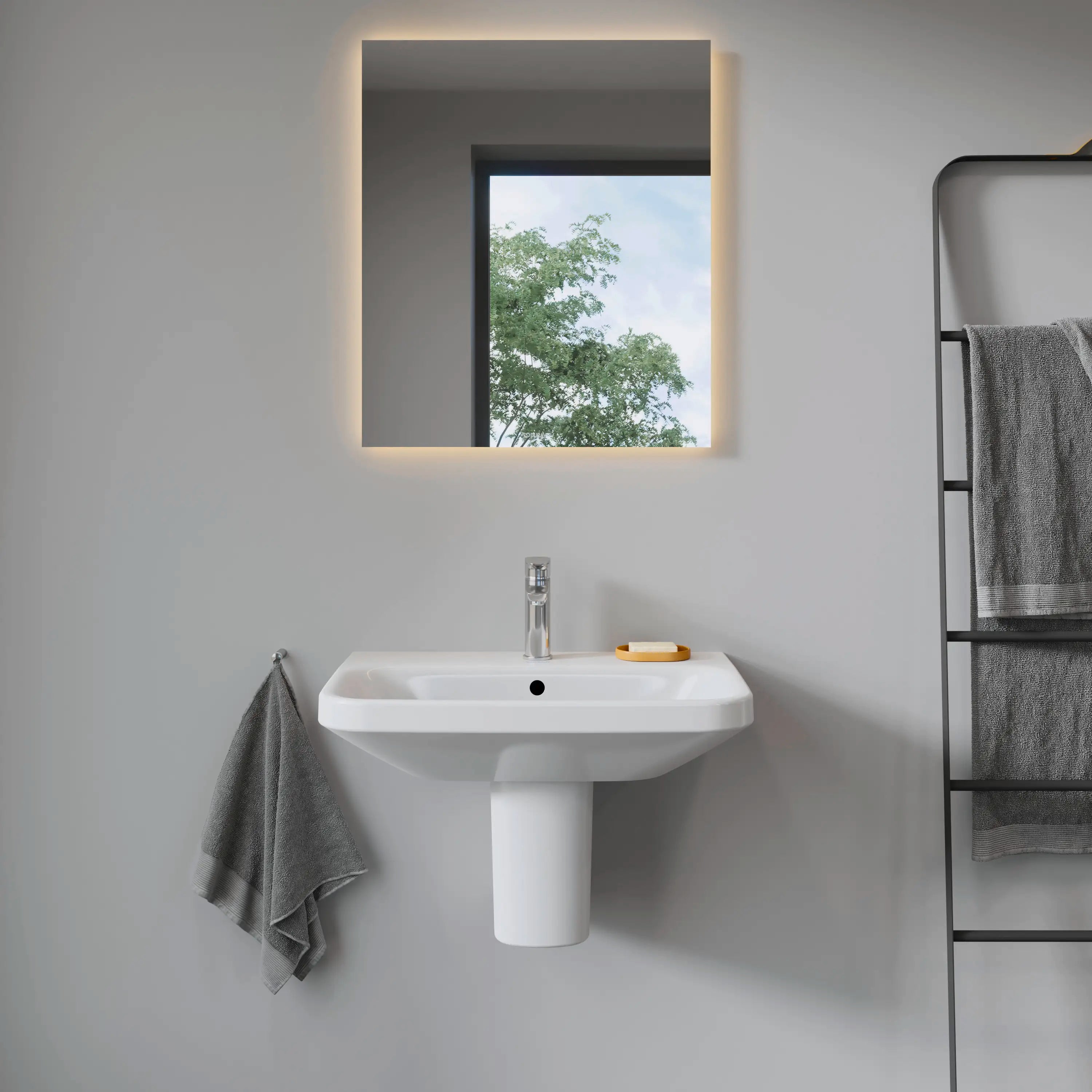 Duravit DuraStyle 25 5/8'' Rectangular Wall Mounted Sink in White with Single Faucet Hole and with Overflow