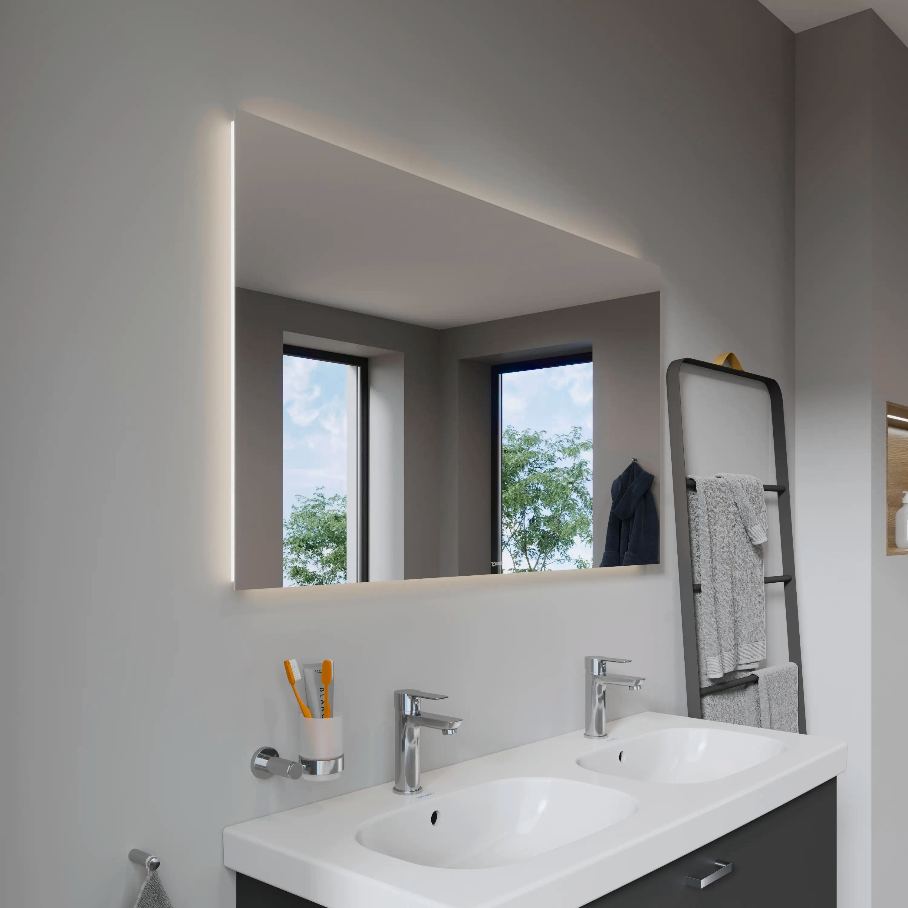 Duravit Light and Mirror Switch Control LED Mirror in Aluminum, 4000K