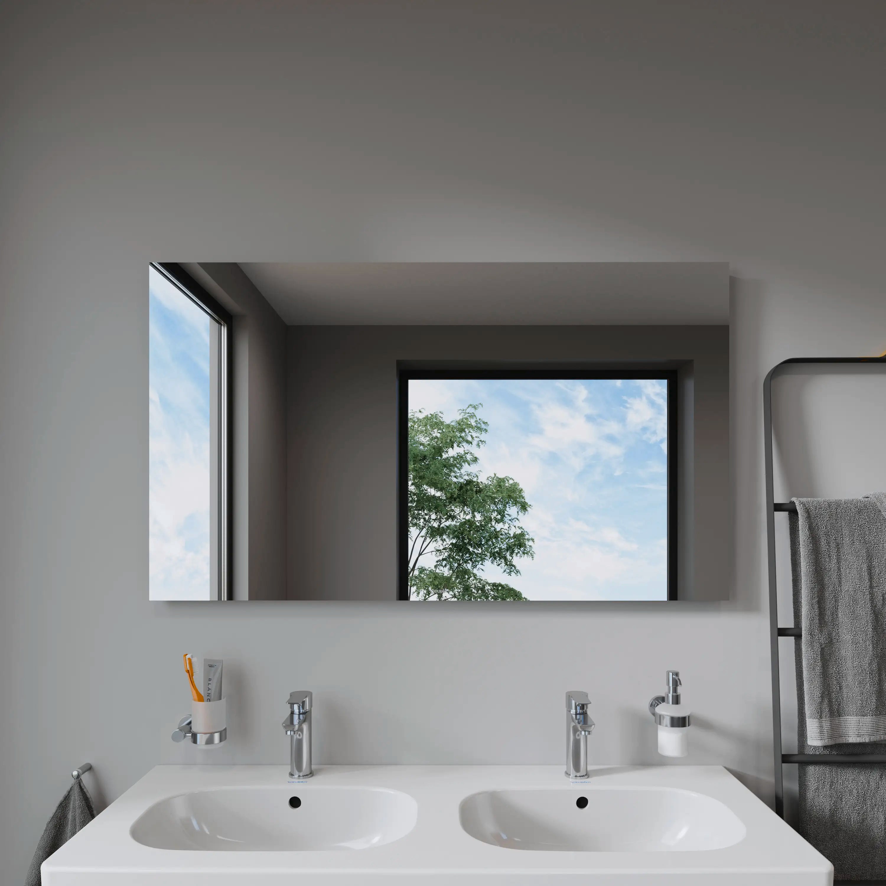 Duravit Light and Mirror Sensor Control LED Mirror in Aluminum, 4000K