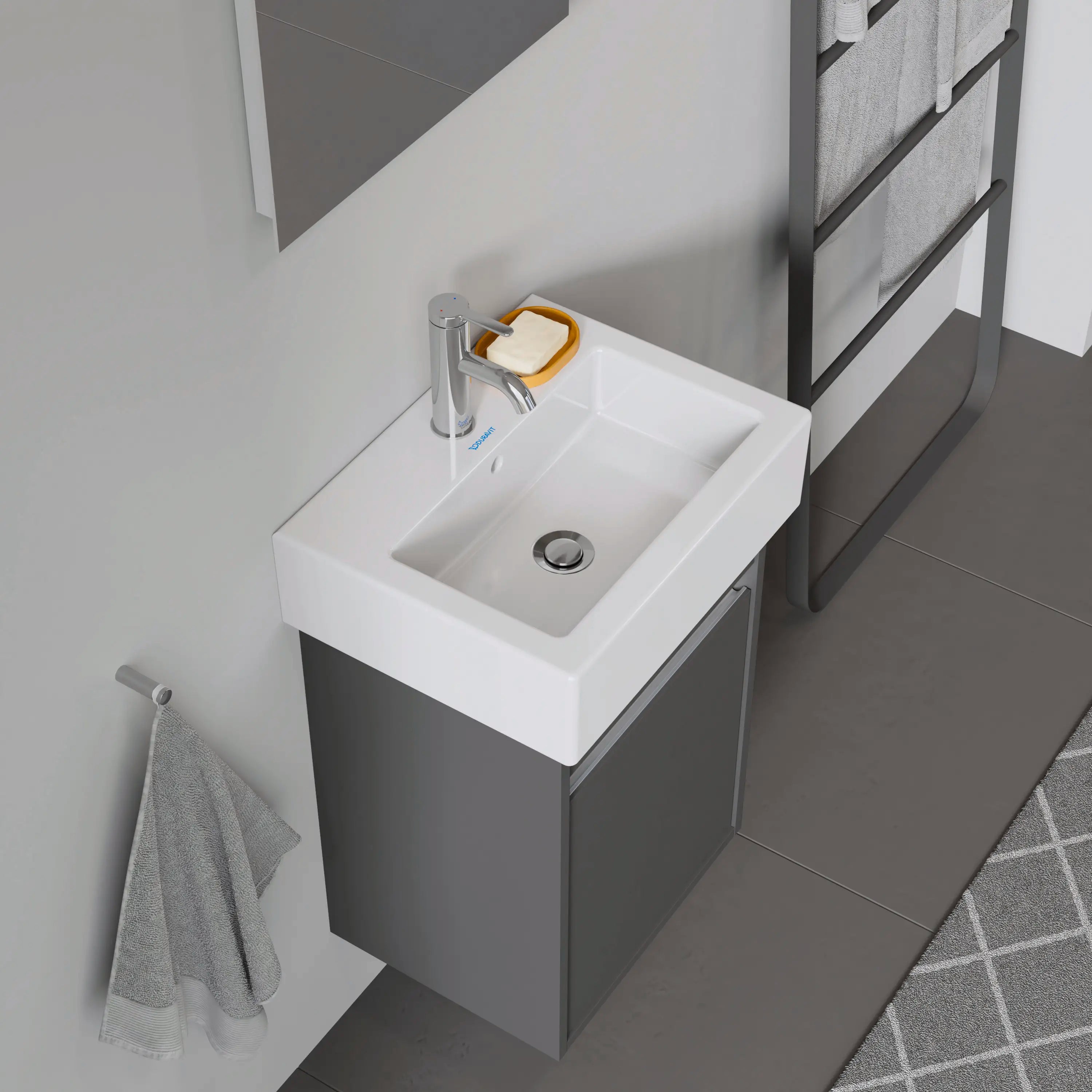 Duravit Vero 17 3/4'' Rectangular Wall Mounted Sink in White with Single Faucet Hole and with Overflow