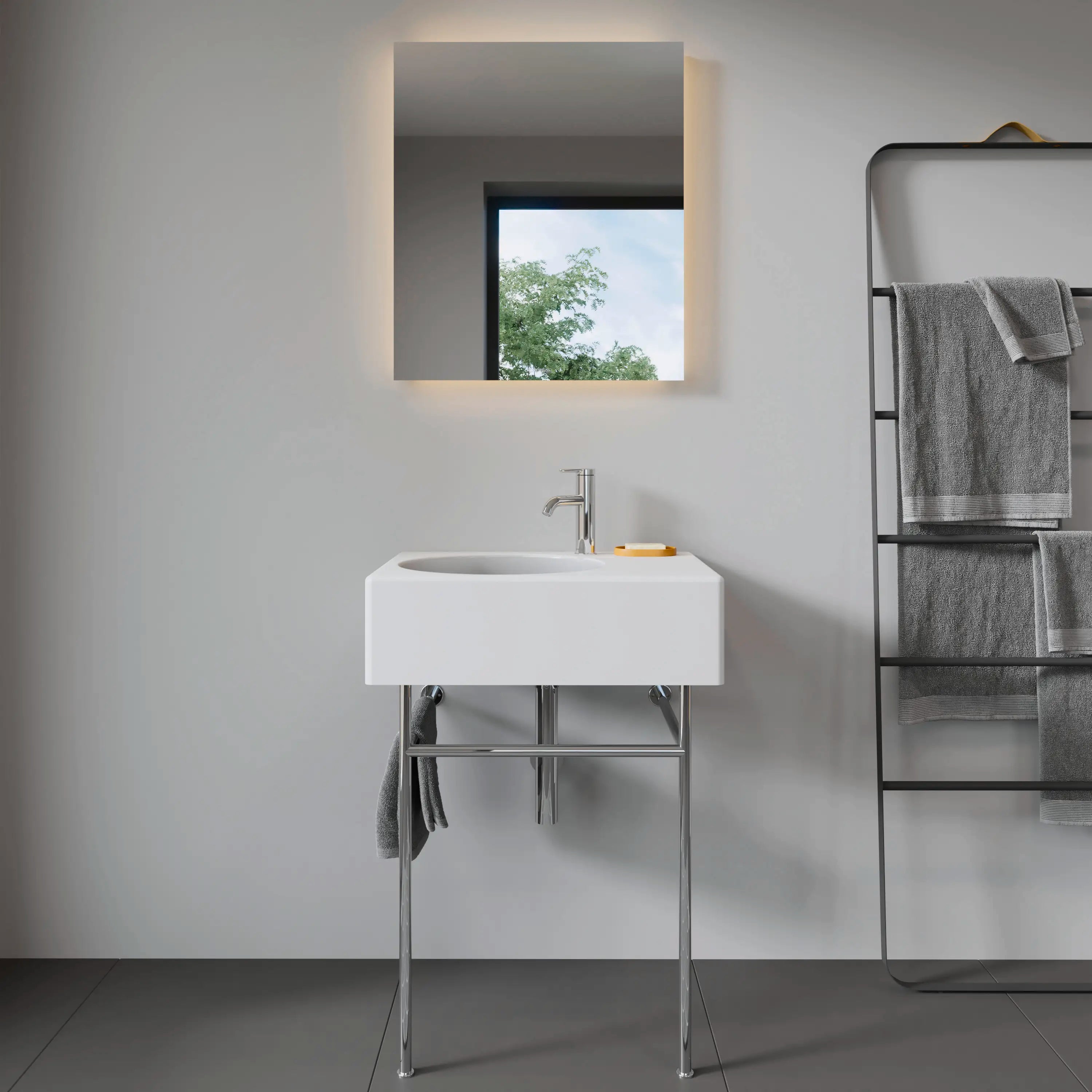 Duravit Design Classics 24 1/4'' Rectangular Wall Mounted Sink in White with Overflow