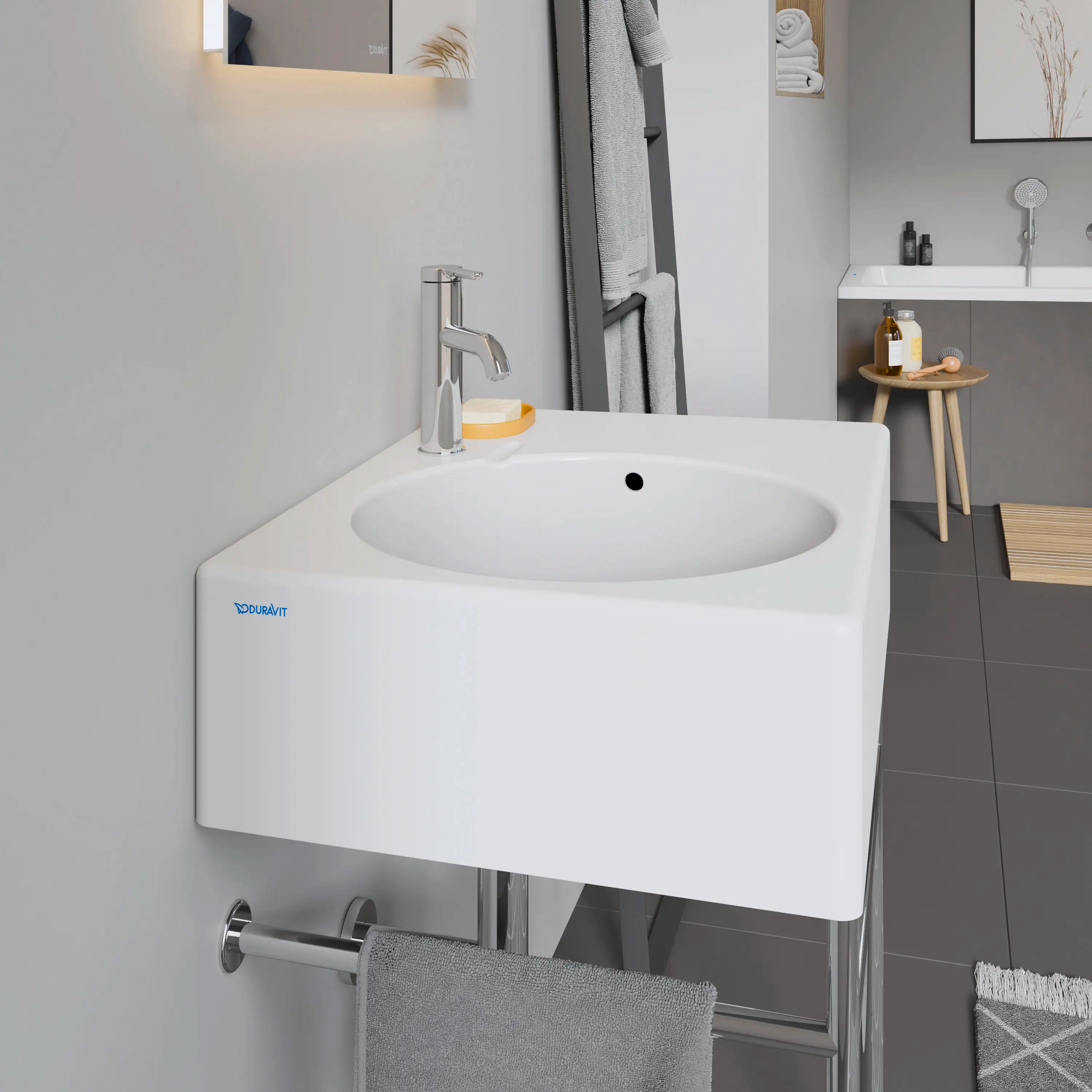 Duravit Design Classics 24 1/4'' Rectangular Wall Mounted Sink in White with Overflow