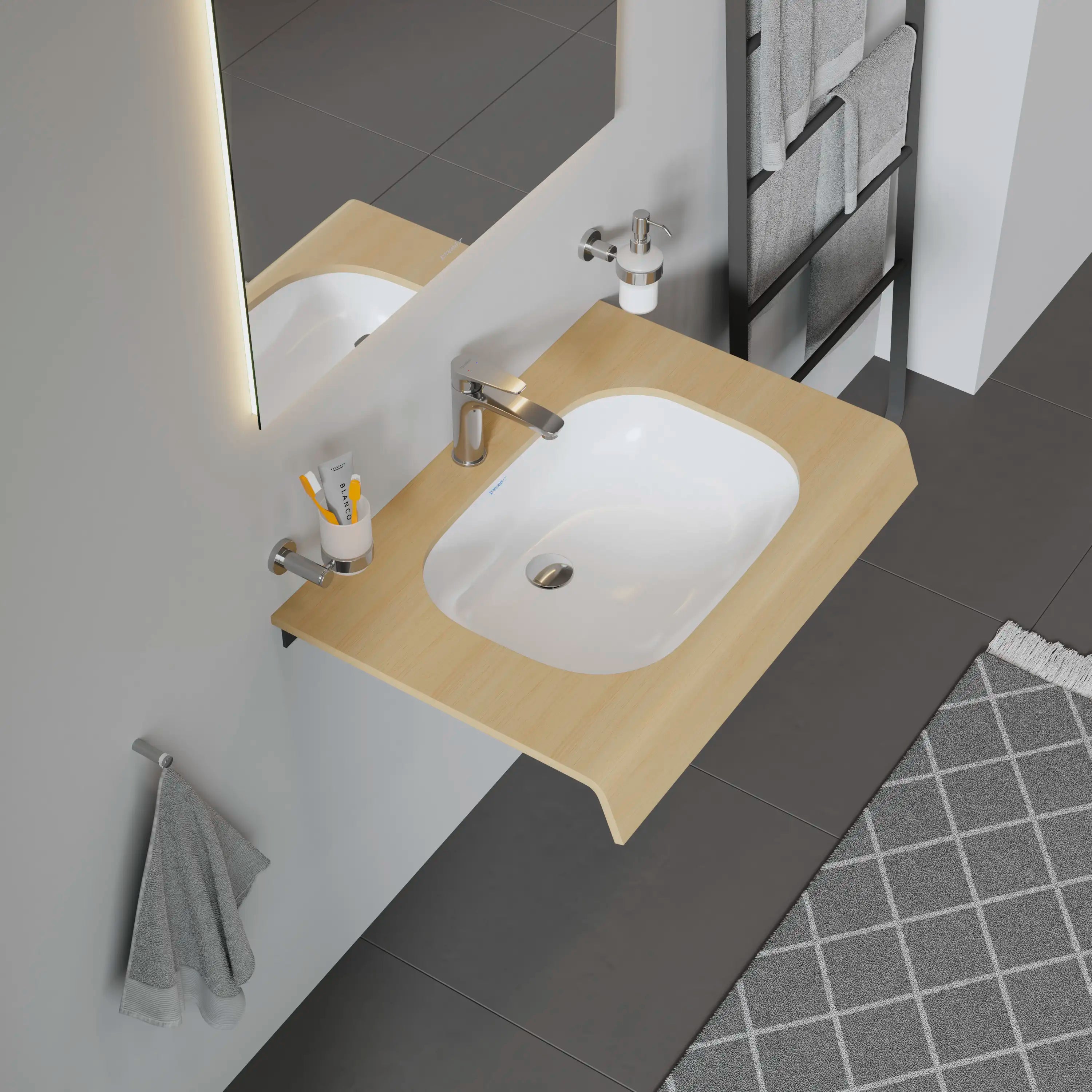 Duravit D-Code 22'' Rectangular Undermount Sink in White with Overflow