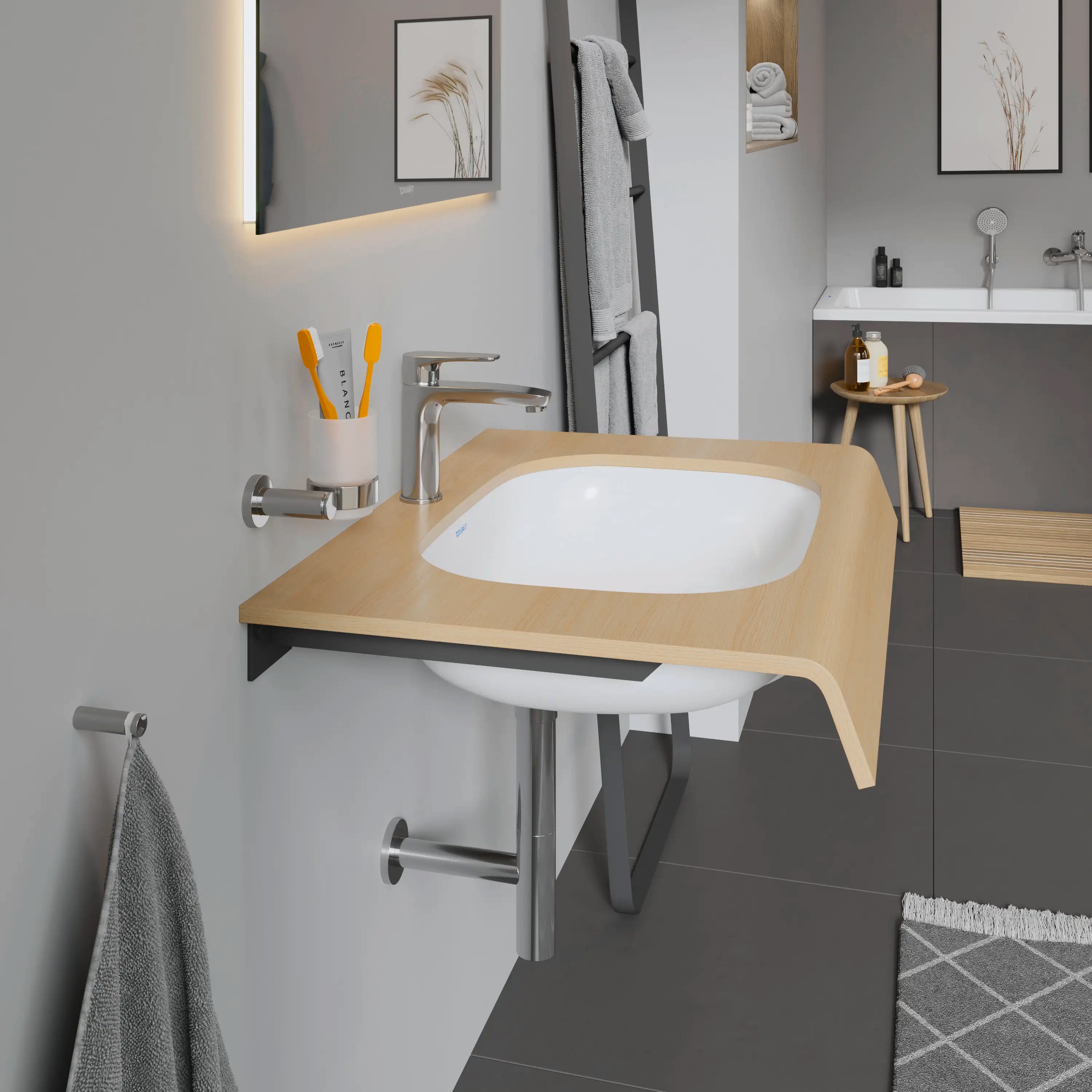 Duravit D-Code 22'' Rectangular Undermount Sink in White with Overflow