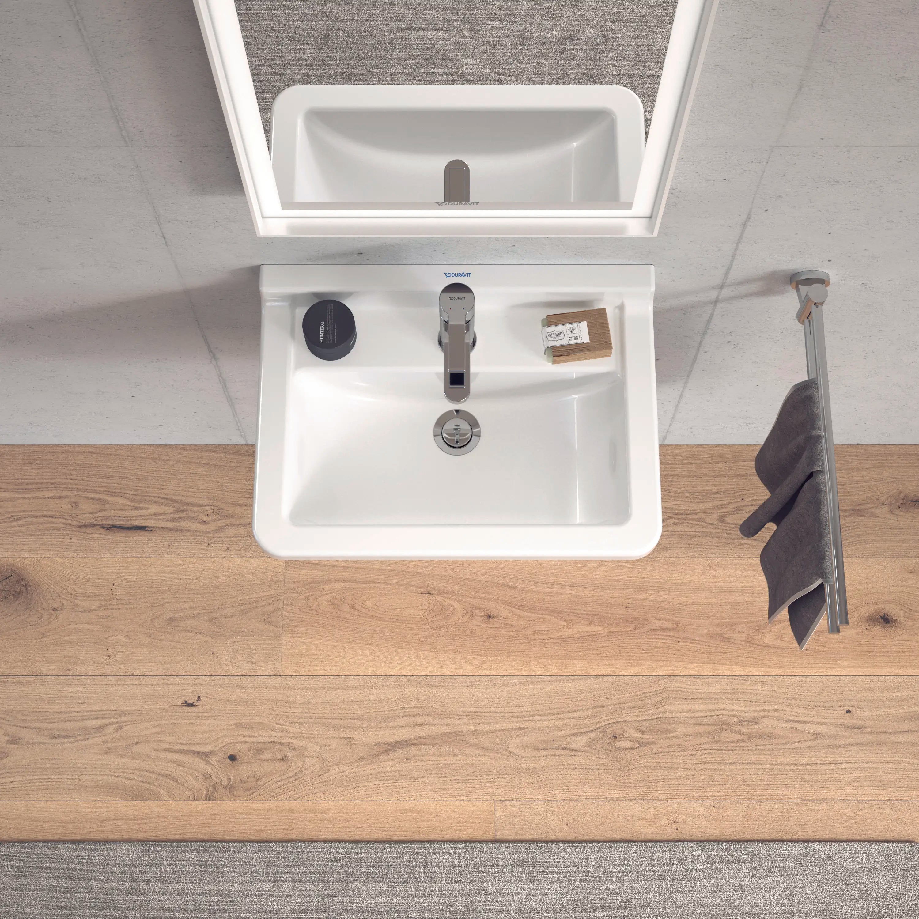 Duravit Starck 3 19 5/8'' Rectangular Wall Mounted Sink in White with Single Faucet Hole and with Overflow