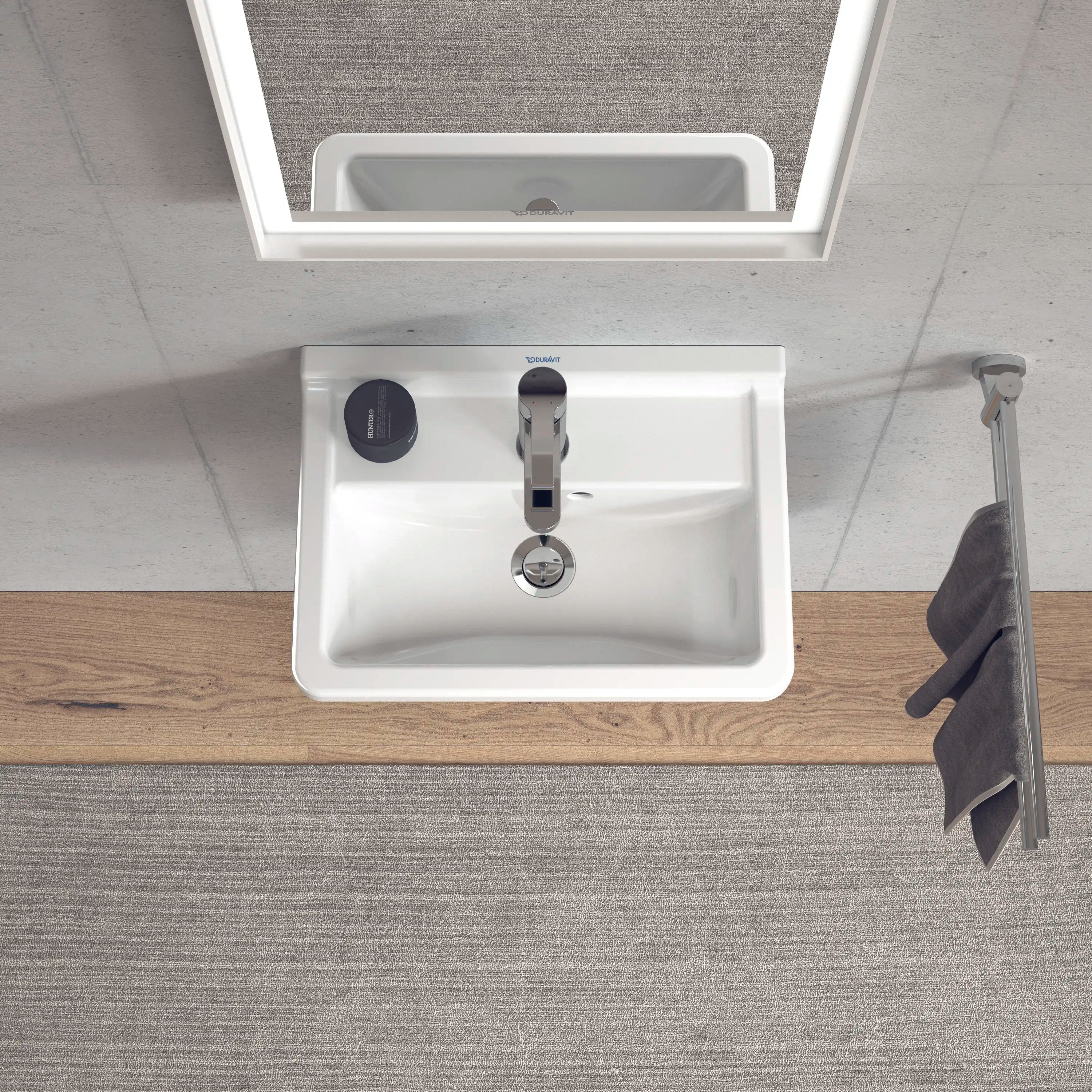 Duravit Starck 3 17 3/4'' Rectangular Wall Mounted Sink in White with Single Faucet Hole and with Overflow