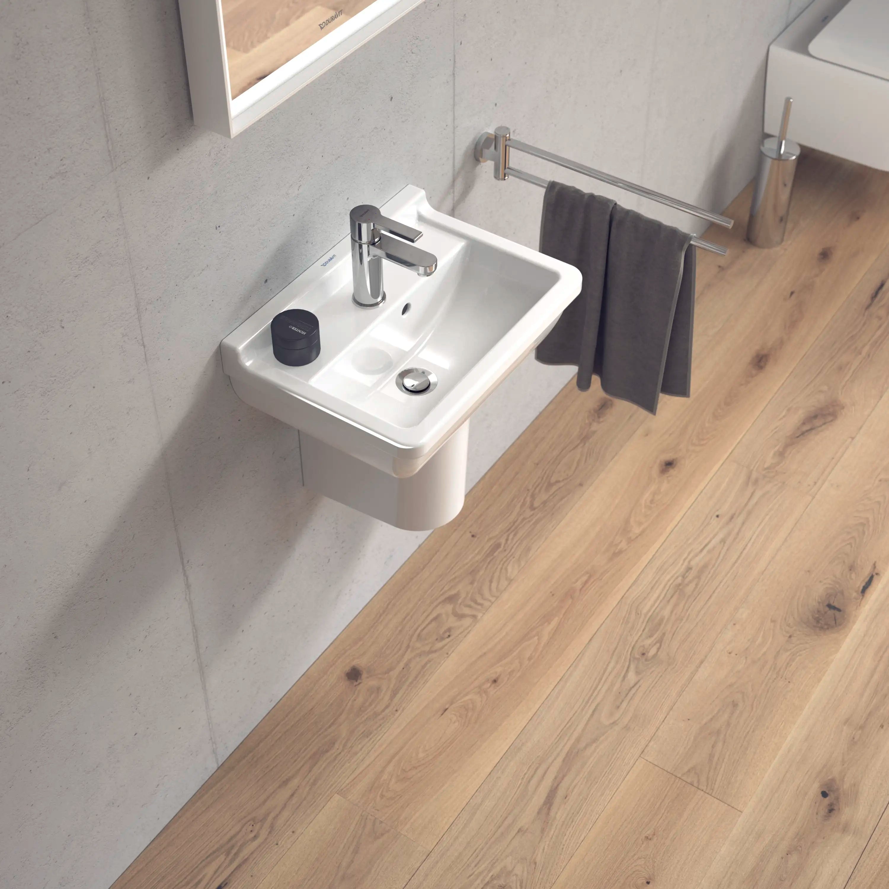 Duravit Starck 3 17 3/4'' Rectangular Wall Mounted Sink in White with Single Faucet Hole and with Overflow