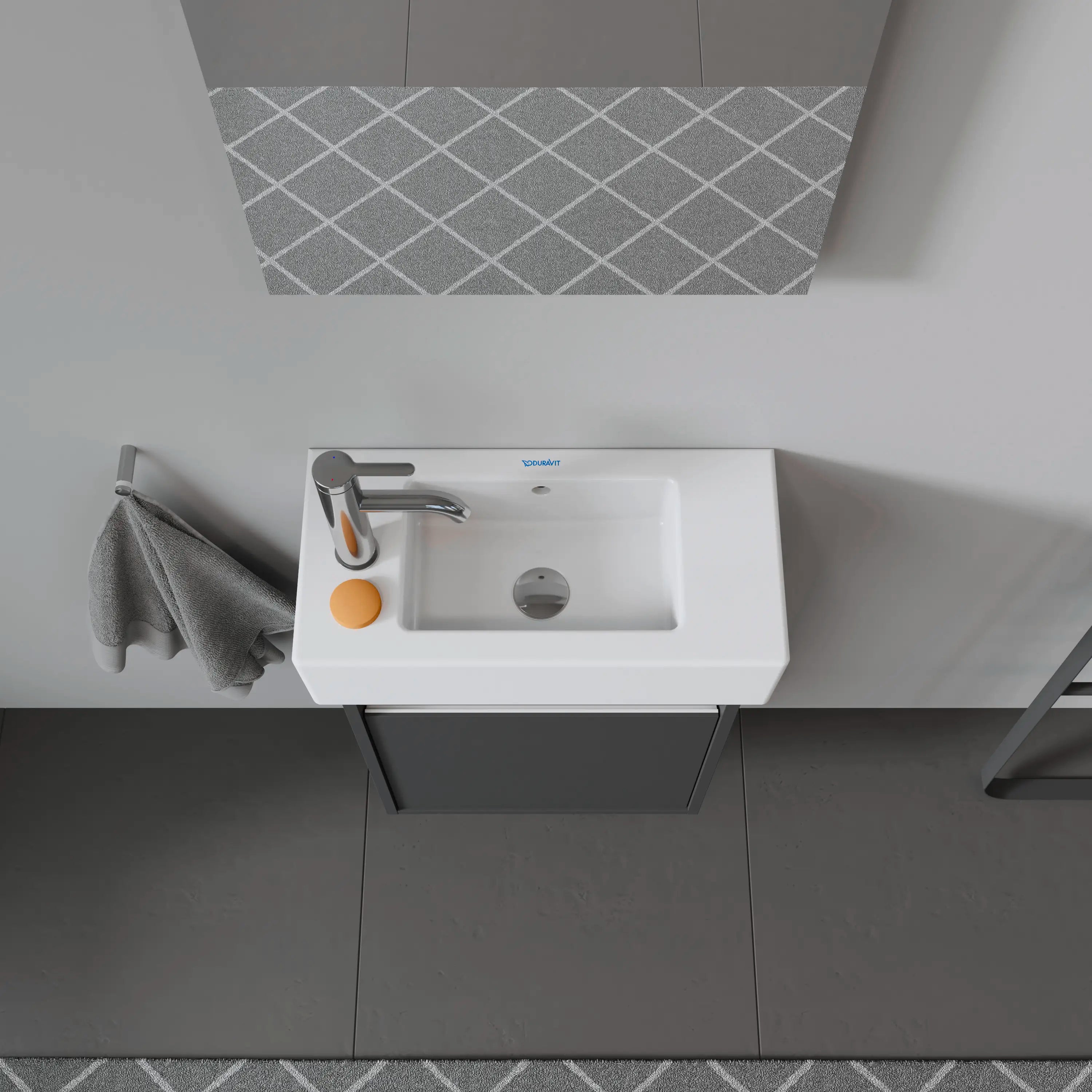 Duravit Vero 19 5/8'' Rectangular Wall Mounted Sink in White with Single Faucet Hole and with Overflow