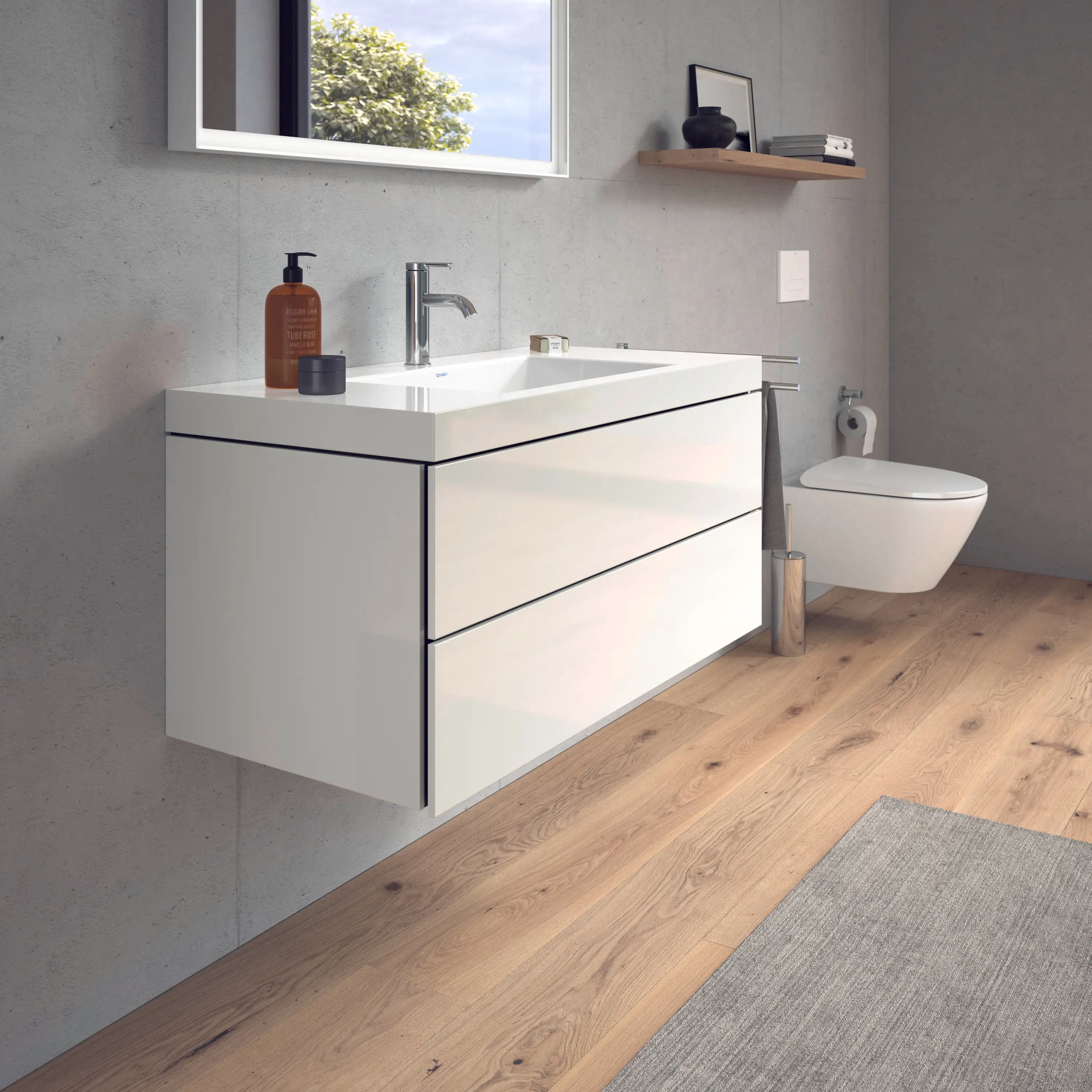 Duravit L-Cube 39 3/8'' Wall Mount Two Drawer c-bonded Single Vanity, Including Cabinet and Single Hole Sink