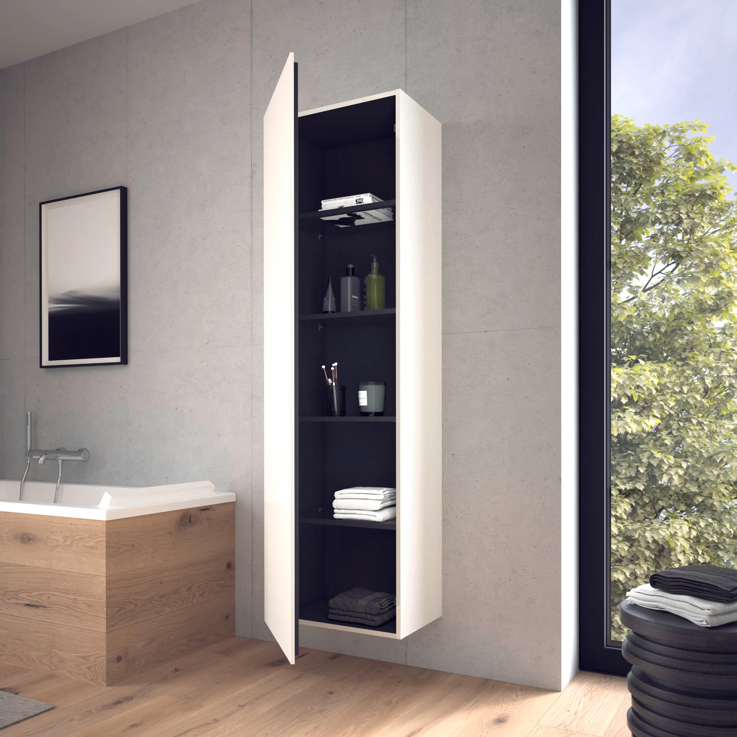 Duravit L-Cube 19 5/8'' x 69 1/4'' Wall Mount Linen Cabinet