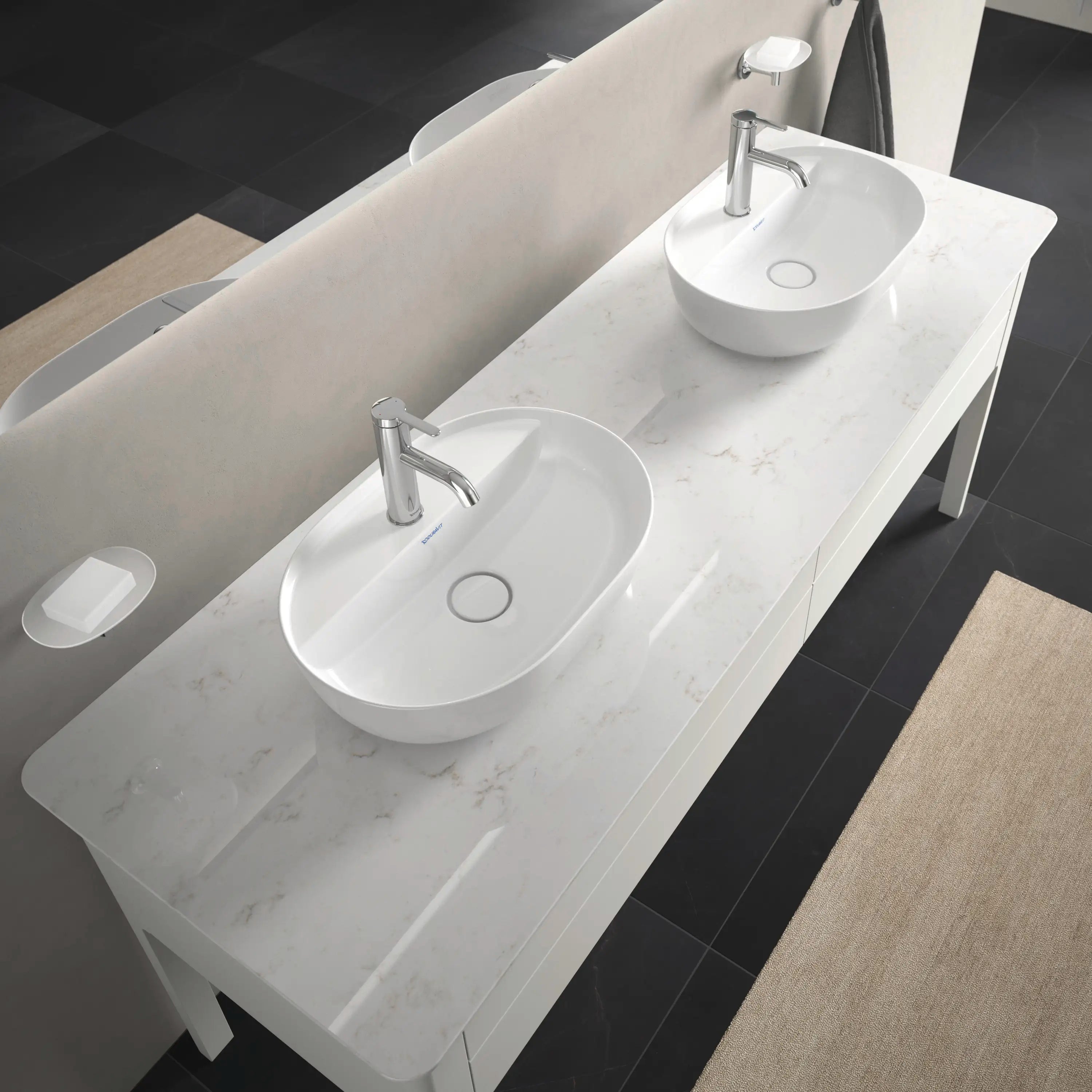 Duravit Luv 19 1/4'' Oval Vessel Sink in White with Single Faucet Hole and