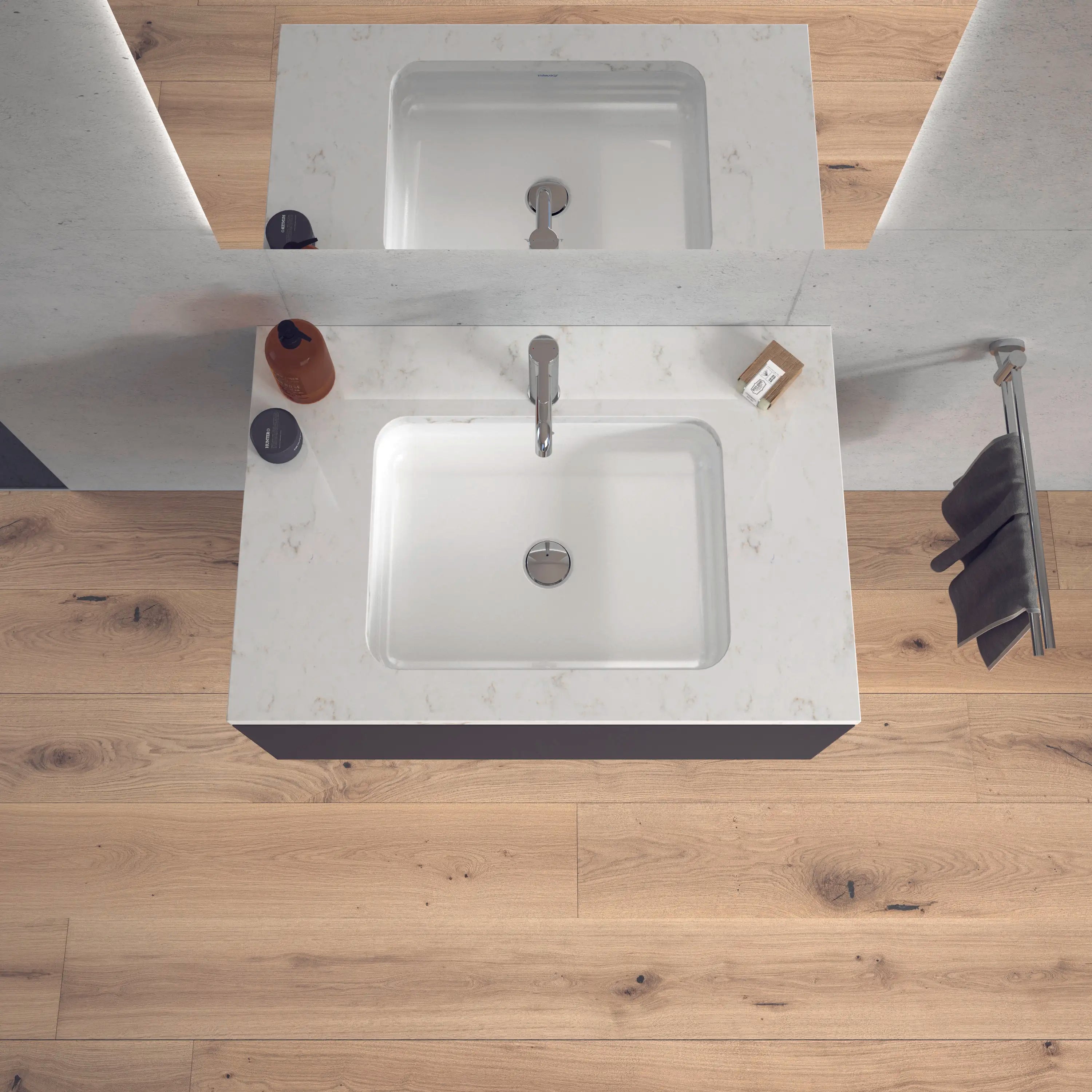 Duravit Happy D.2 18 7/8'' Rectangular Undermount Sink in White with Overflow