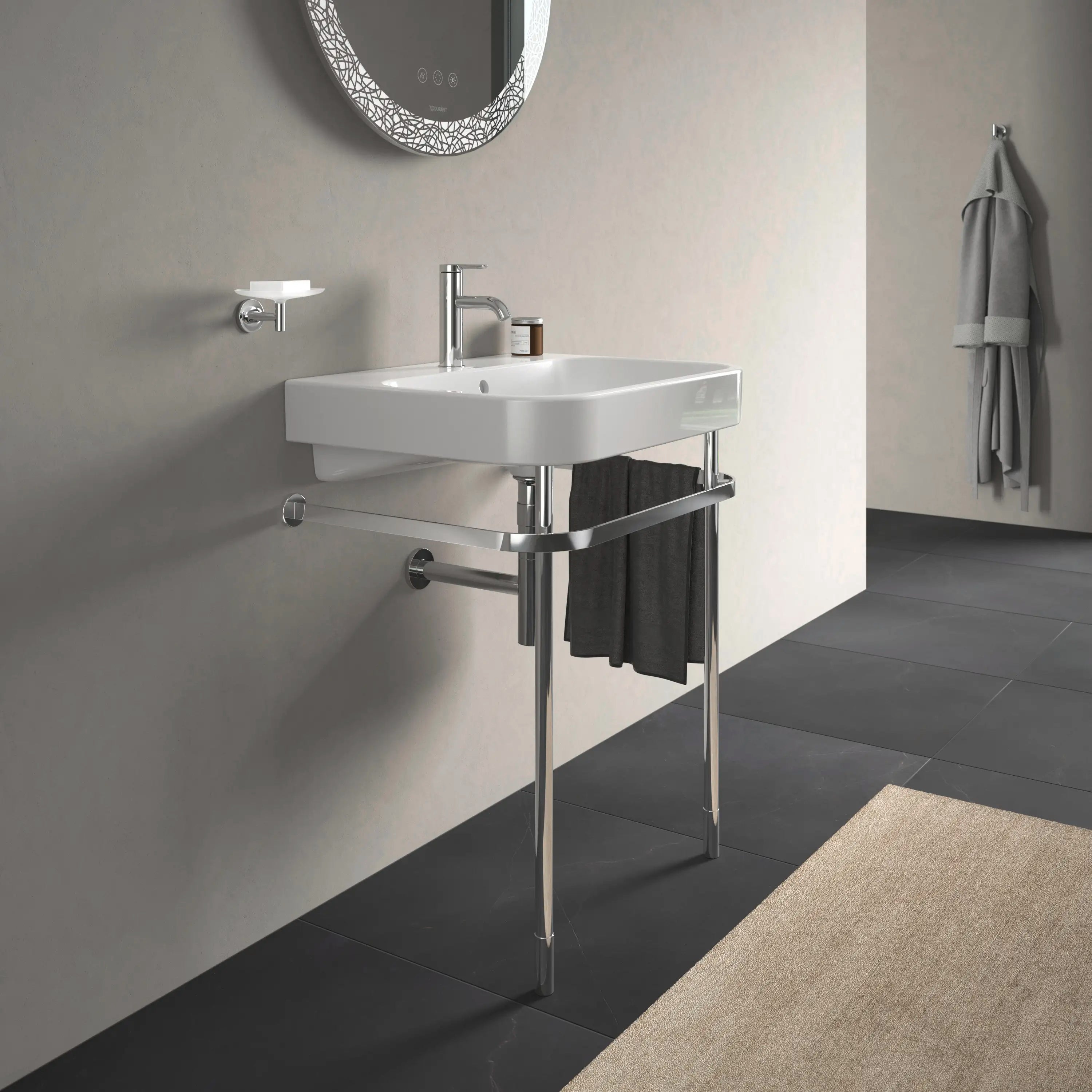 Duravit Happy D.2 24 3/4'' x 19 3/8'' Console in Chrome