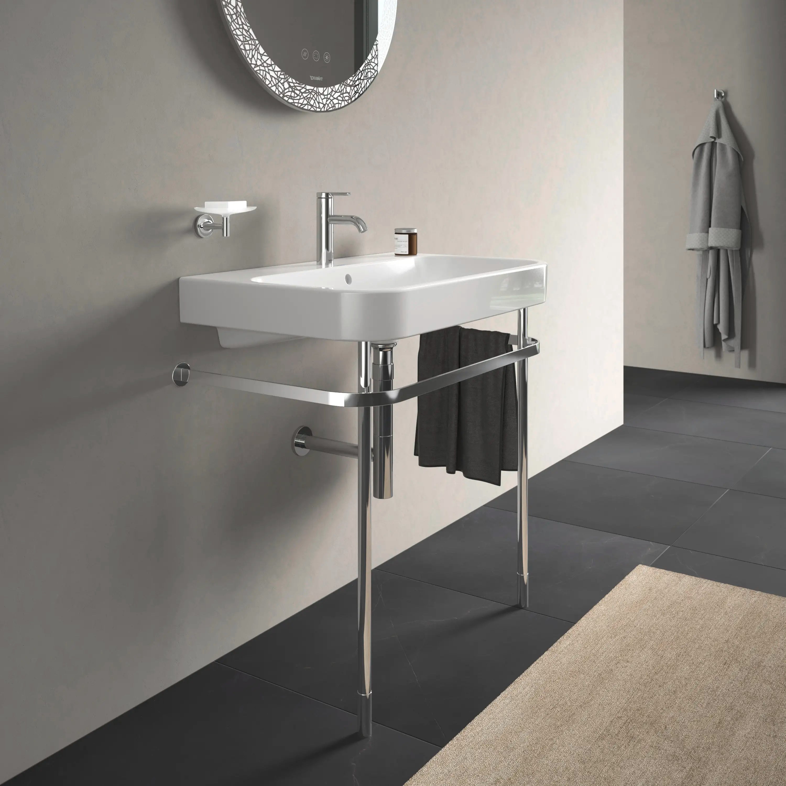 Duravit Happy D.2 30 5/8'' x 19 3/8'' Console in Chrome