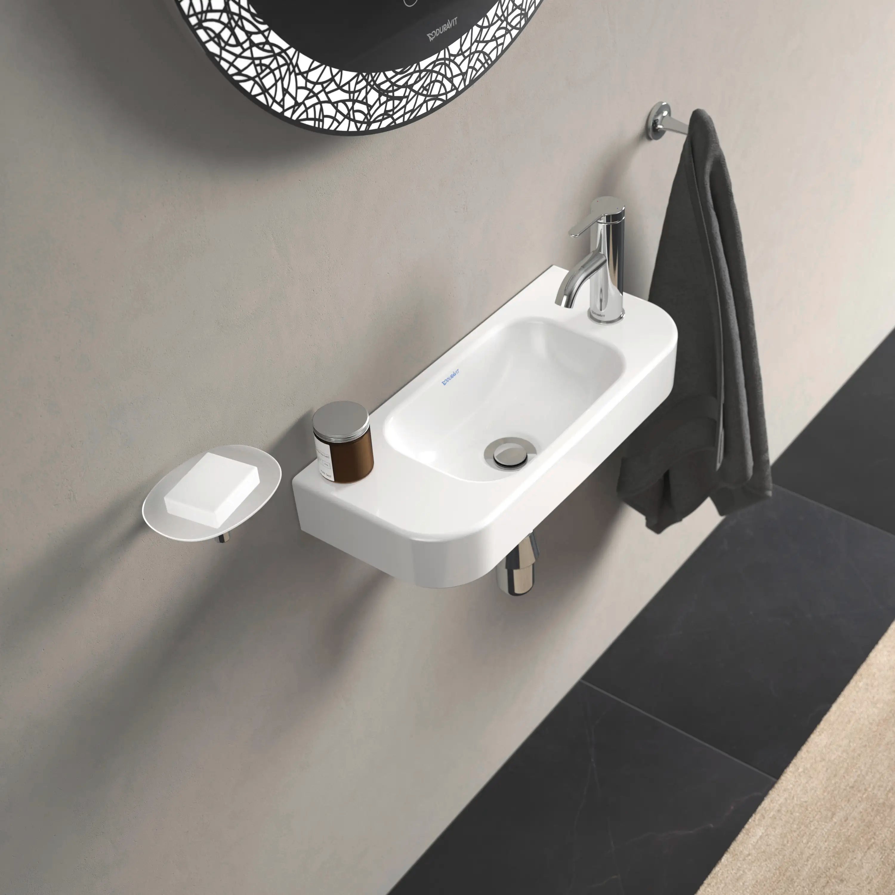 Duravit Happy D.2 19 5/8'' Rectangular Wall Mounted Sink in White with Single Faucet Hole and