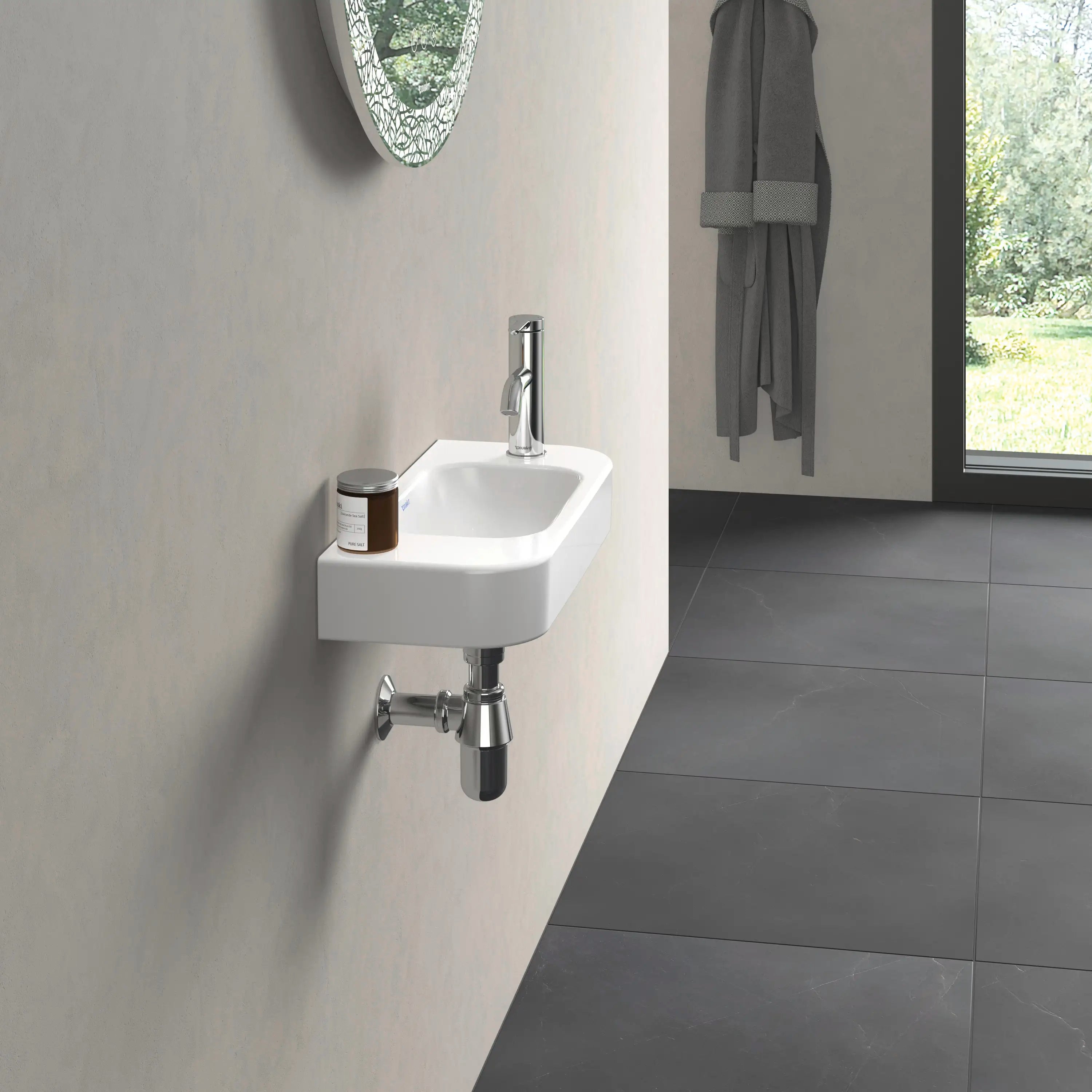 Duravit Happy D.2 19 5/8'' Rectangular Wall Mounted Sink in White with Single Faucet Hole and