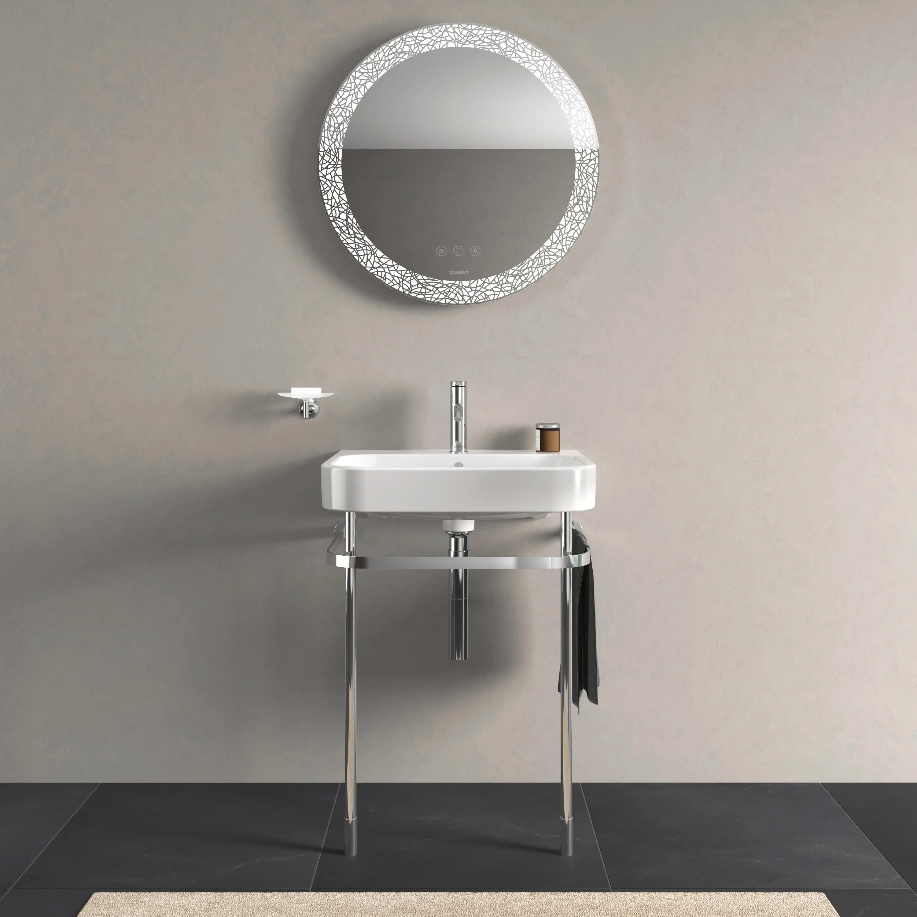 Duravit Happy D.2 23 5/8'' Rectangular Wall Mounted Sink in White with Single Faucet Hole and with Overflow