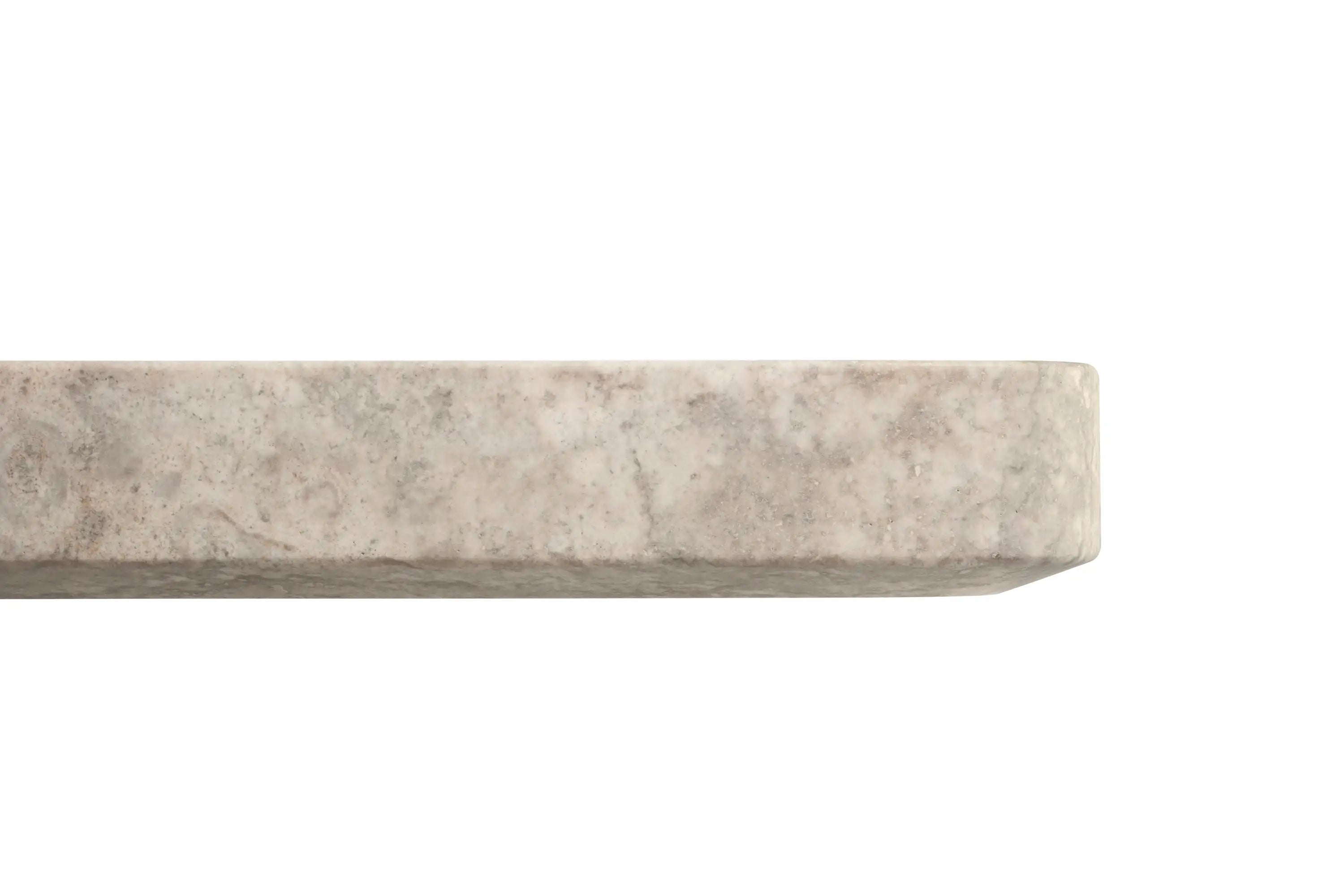 Duravit Qatego 55 1/8'' Console Sink in White and Gray Travertine, with Overflow, Support Brackets Included
