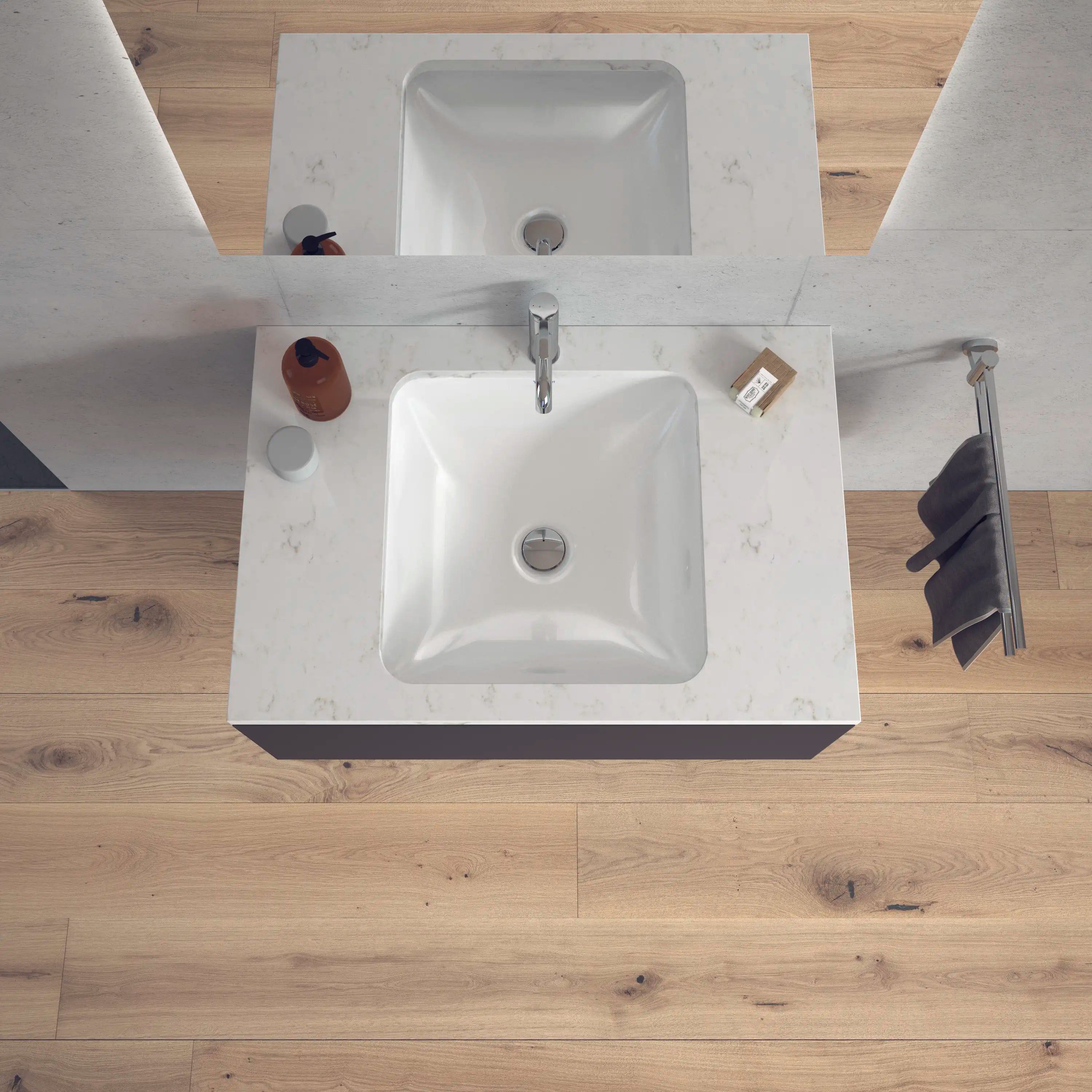 Duravit Starck 3 18 1/4'' Rectangular Undermount Sink in White with Overflow