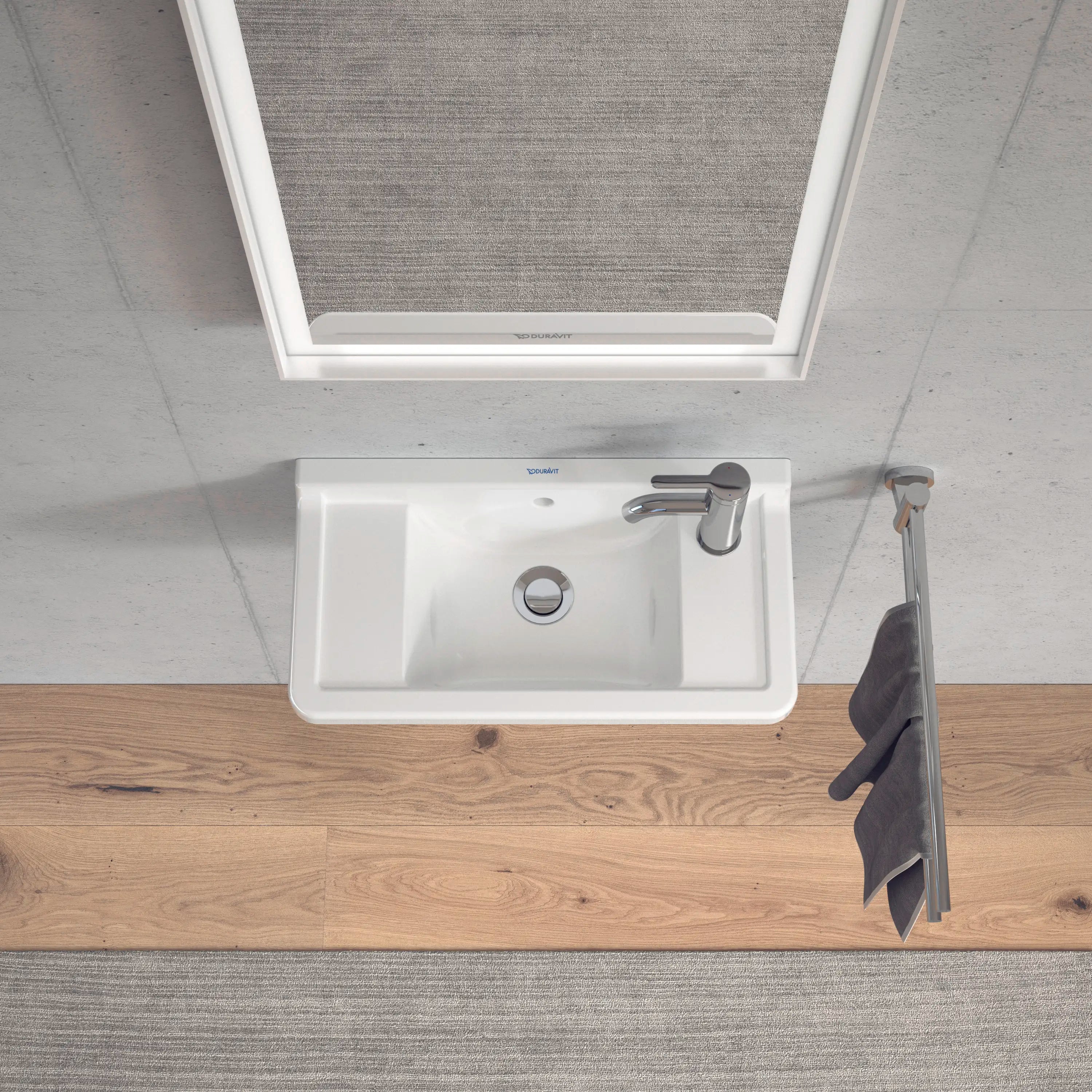 Duravit Starck 3 19 5/8'' Rectangular Wall Mounted Sink in White with Overflow