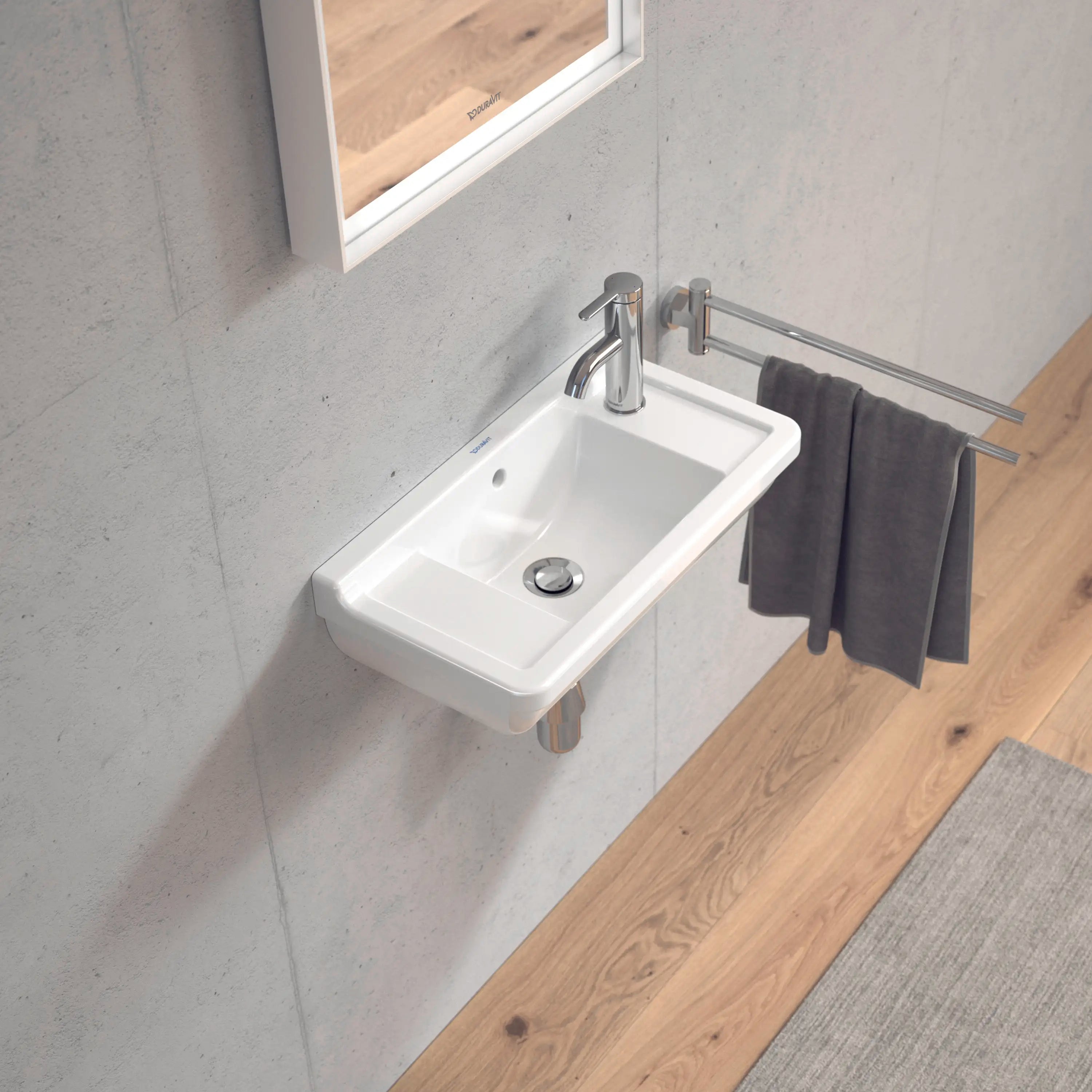 Duravit Starck 3 19 5/8'' Rectangular Wall Mounted Sink in White with Overflow
