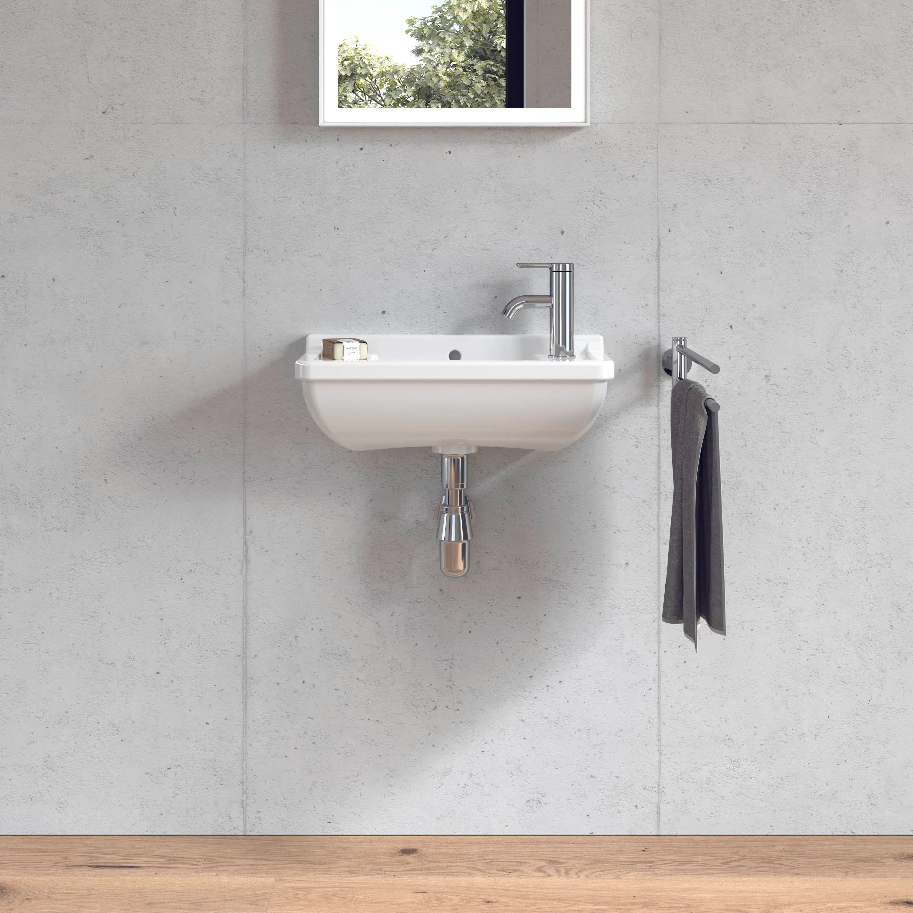 Duravit Starck 3 19 5/8'' Rectangular Wall Mounted Sink in White with Overflow