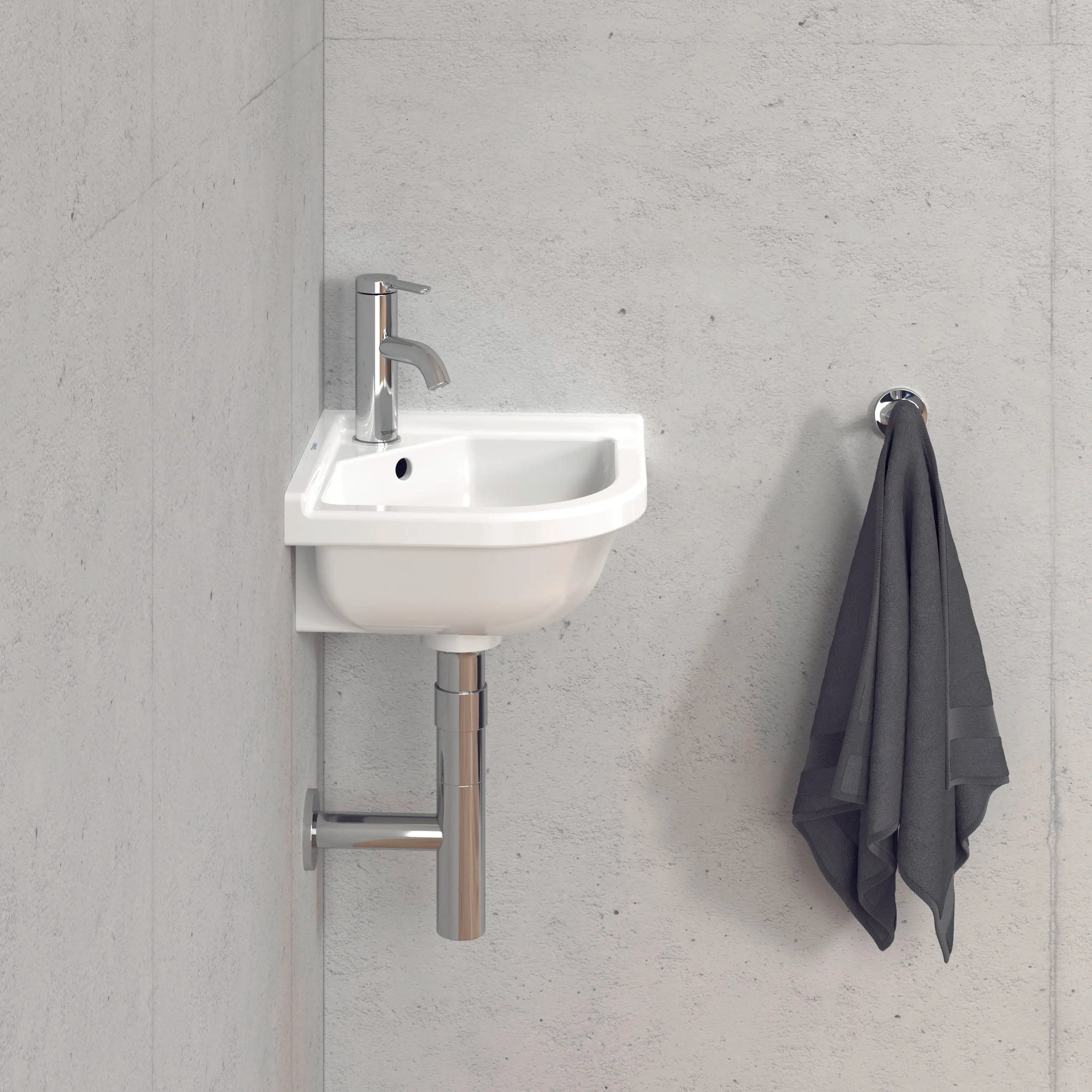 Duravit Starck 3 16 7/8'' Rectangular Wall Mounted Sink in White with Single Faucet Hole and with Overflow