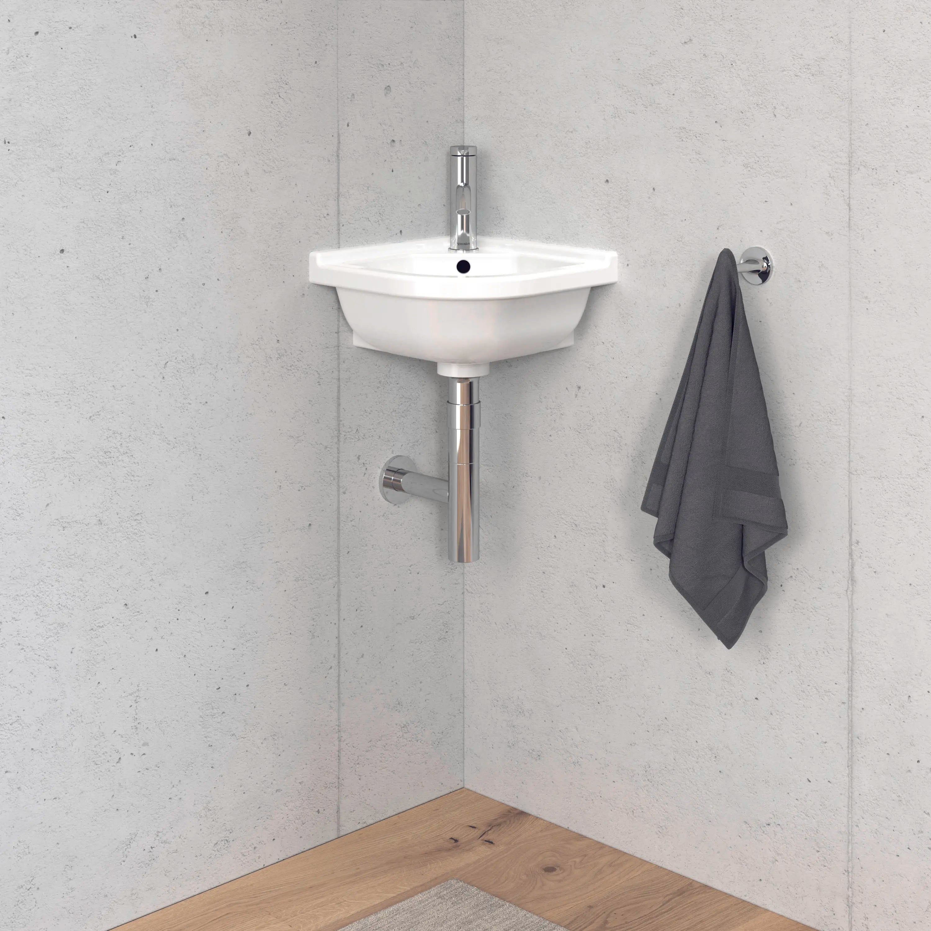 Duravit Starck 3 16 7/8'' Rectangular Wall Mounted Sink in White with Single Faucet Hole and with Overflow